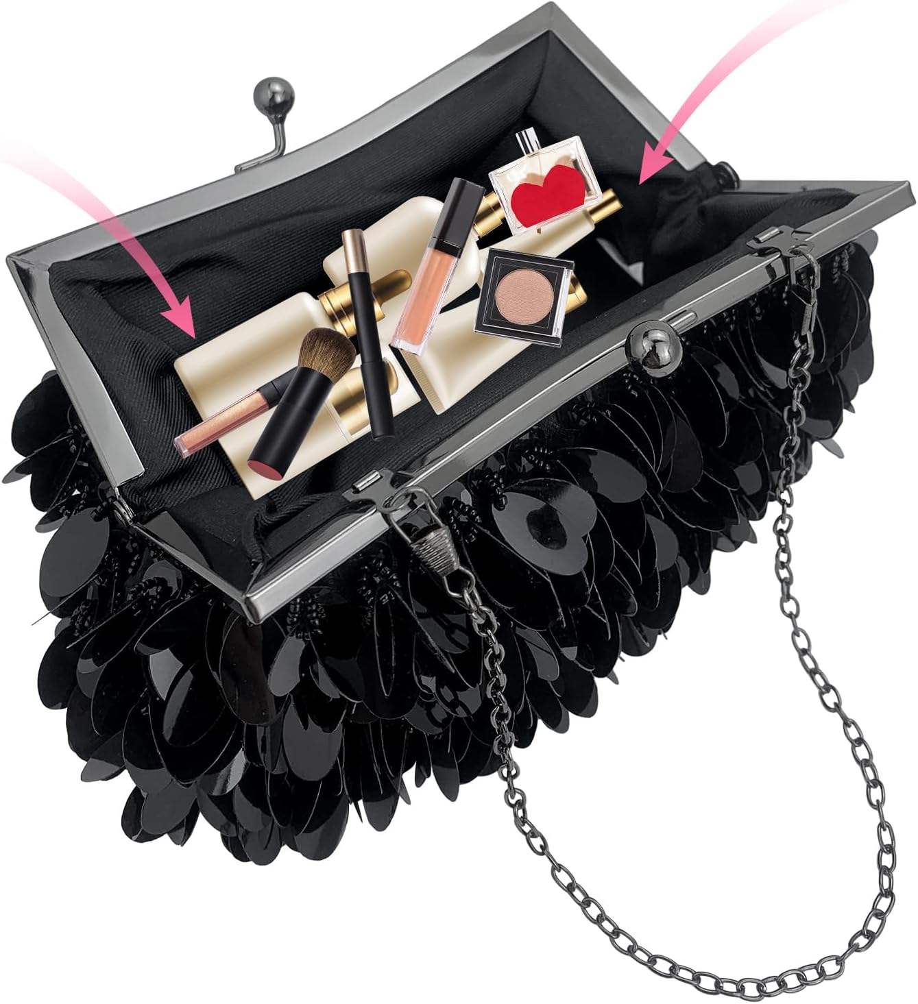 KOLODOGO Sparkly Evening Clutch Purse for Women Elegant Sequined Party Bag, Glam Wedding, Prom, Cocktail Night Out Clutch - Image 6