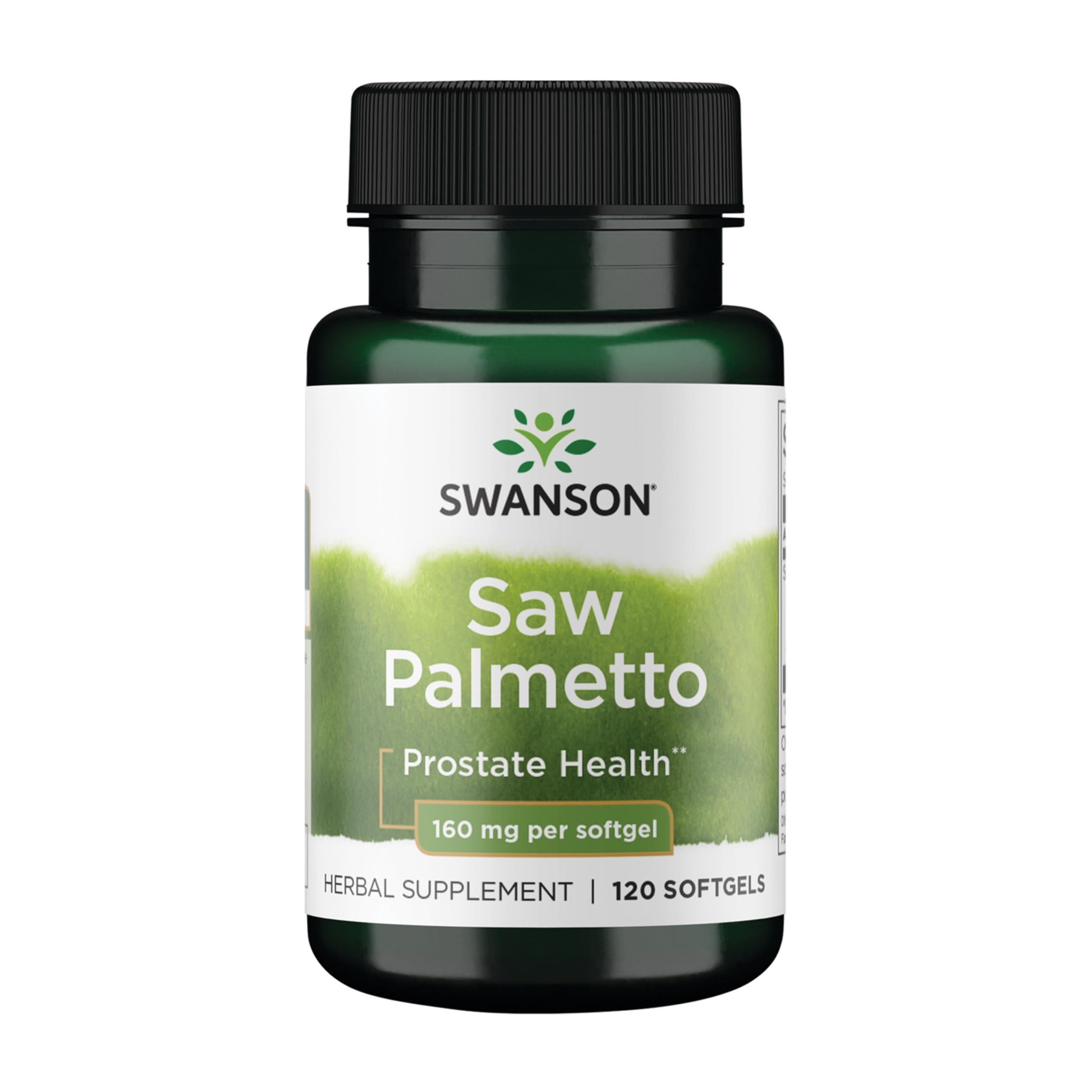 Swanson Saw Palmetto Men Prostate Health, 160 mg, 120 Sgels 120 Count (Pack of 1)