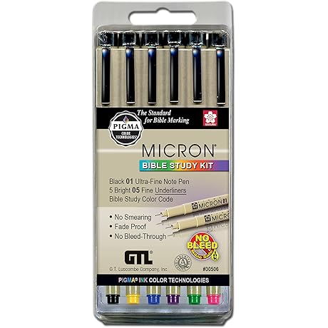 Pigma Micron Bible Study Colored Pens