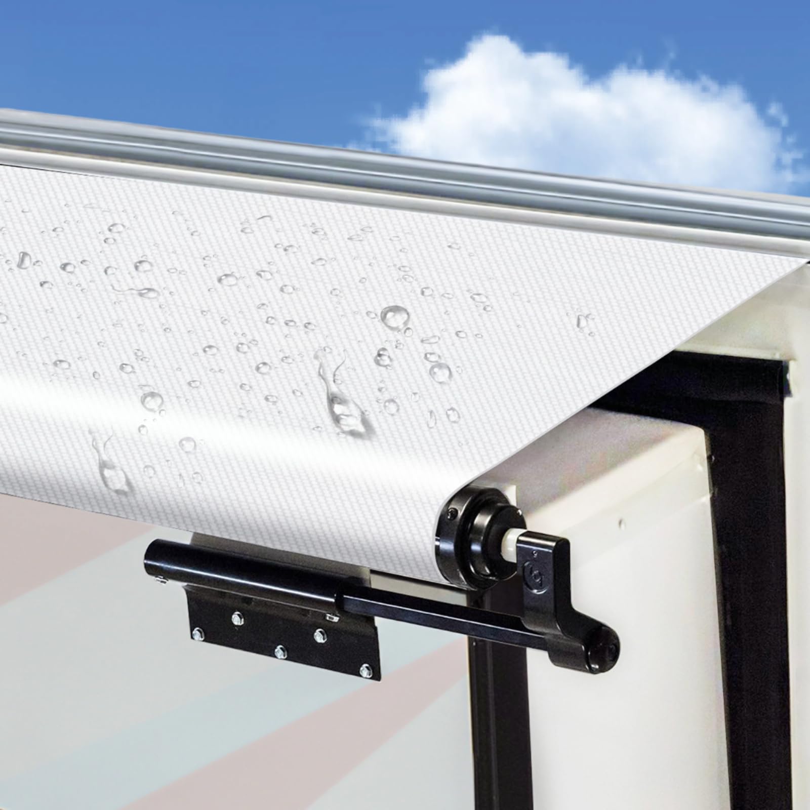 RV Slide Out Awning Fabric Replacement - Universal and Weather Resistant Slide Topper Canopy for 5th Wheel RVs, Motorhomes, and Trailers (170'' Fabric