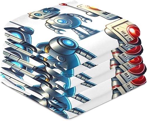 Miniatura 4 de GAIREG Cute Cartoon Robots Tea Towls, 28x18 Inch Decorative Kitchen Towels Farmhouse Style