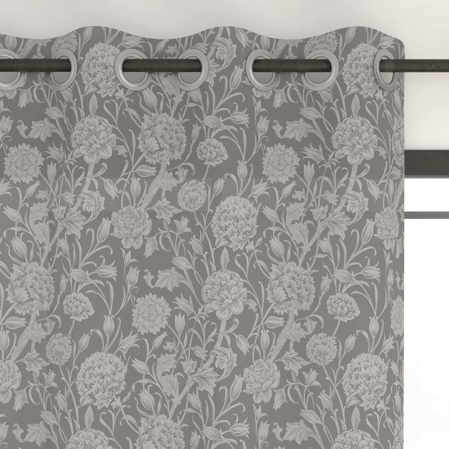 Rideau à oeillets imprimé dahlia lavable froissement limité 135x250 cm