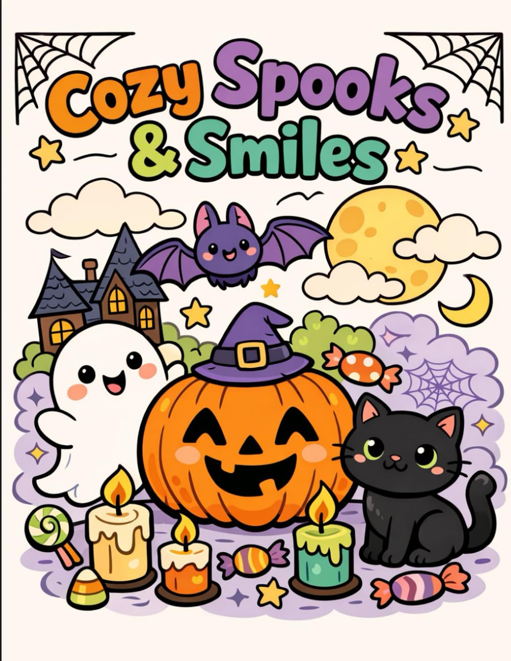 Cozy Spooks & Smiles: A Cute & Cozy Spooky Coloring Book with Simple, Bold Designs for Relaxation and Fun (Cozy Celebrations)