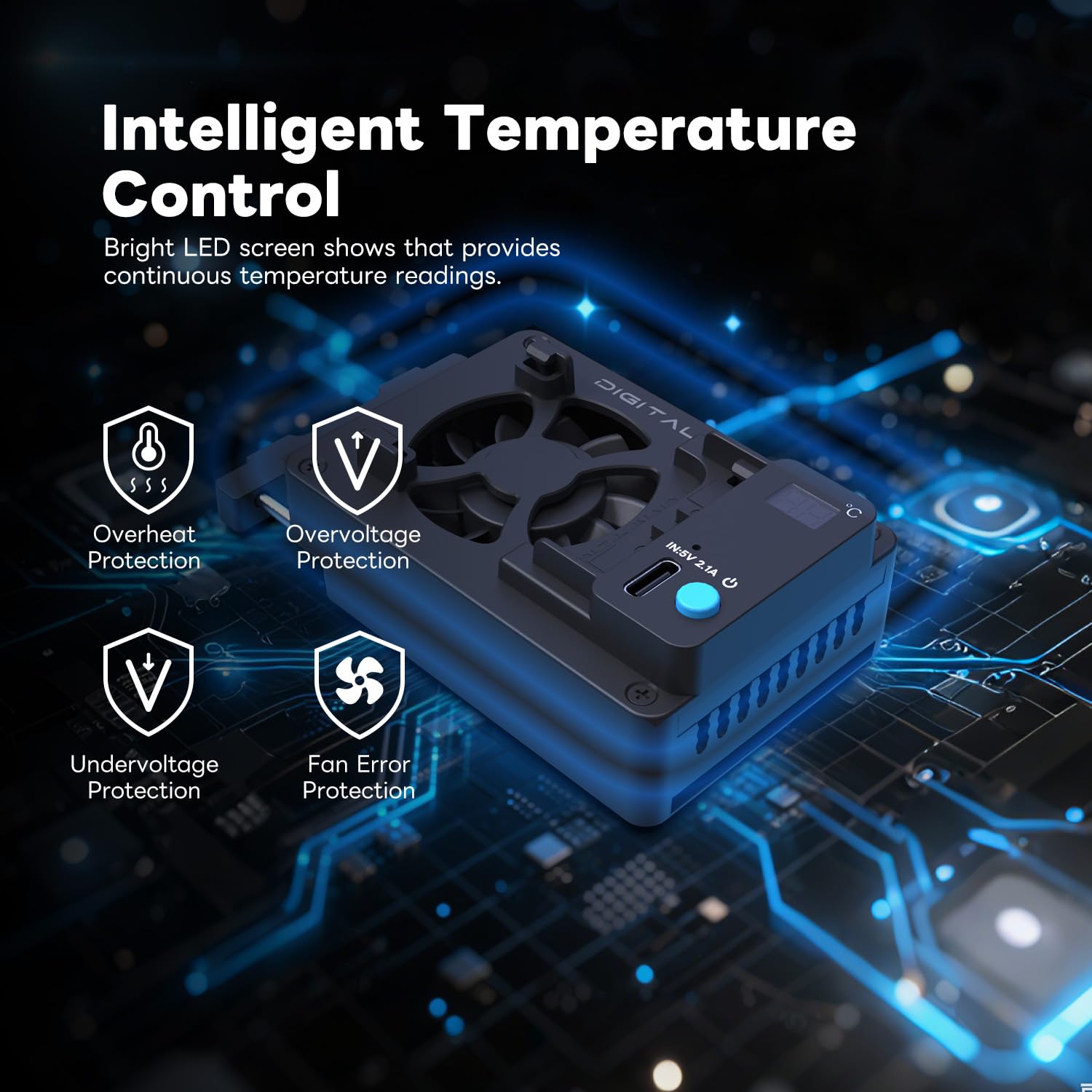 ICEMAN-FZ100 Camera Cooler for Sony ZV-E1/A6700/A7IV/FX3, TEC Thermoelectric Camera Cooling Fan, LED Display, Dual Power via NP-FZ100 Battery or USB-C, Silent Operation, Quick Lock Mount