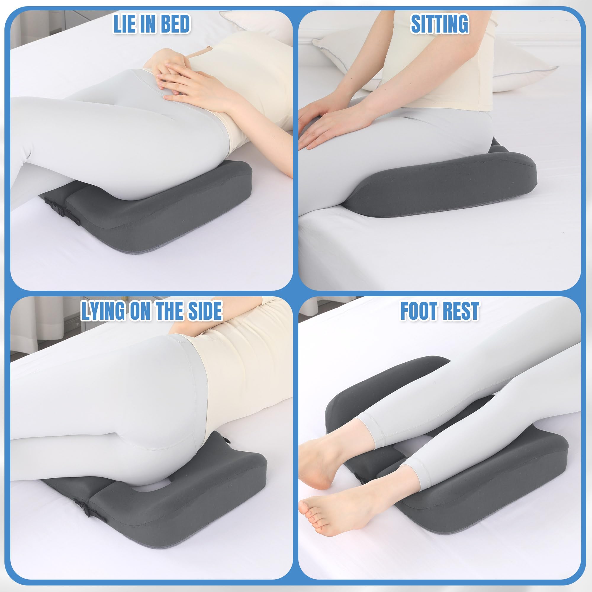 HOMBYS Cojines de espuma viscoelástica para aliviar el dolor de cama para el trasero, almohada de alivio de presión para dormir y sentarse, cojín para úlceras de cama en las nalgas, almohada de