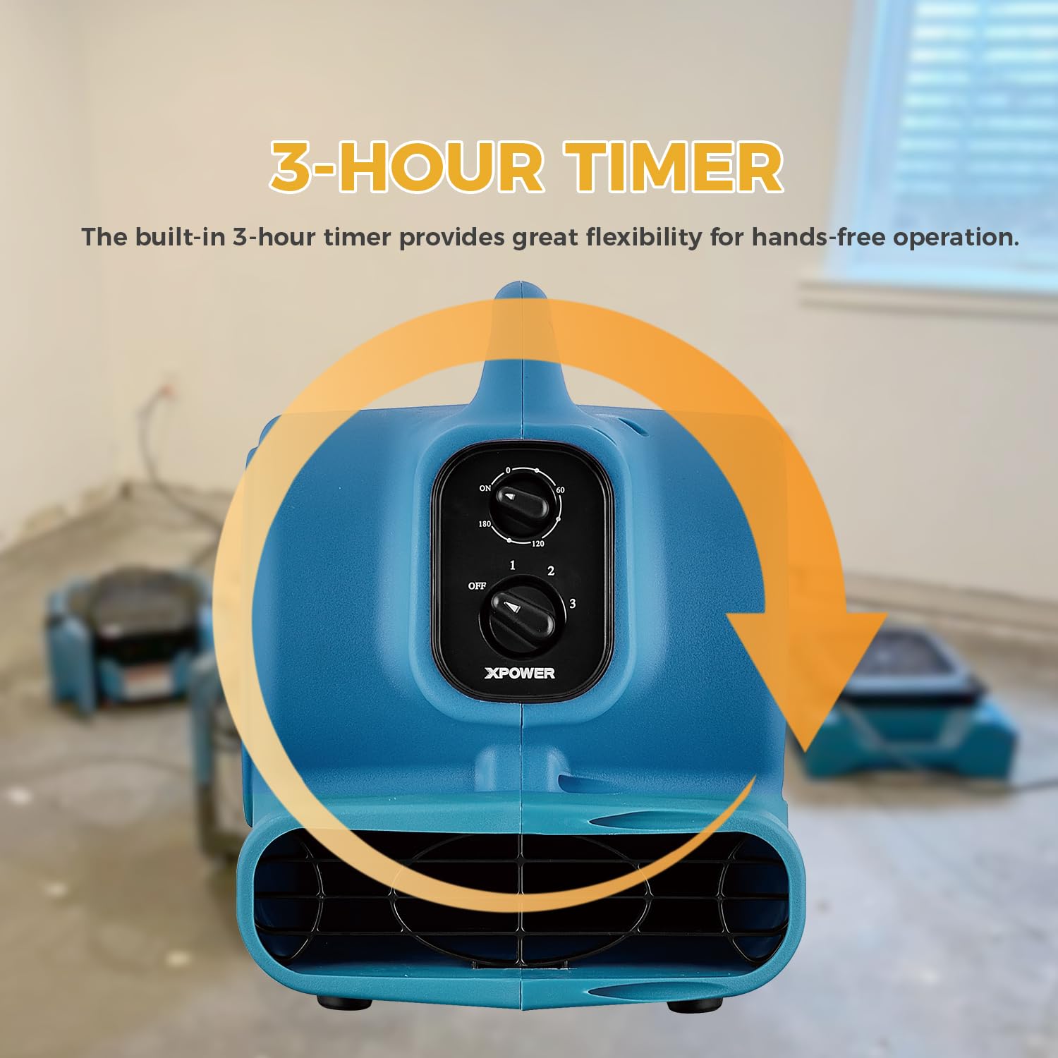 XPower Mighty Centrifugal Air Mover, Carpet Dryer, Floor Fan, Blower, Stackable, Daisy Chain, for Water Damage Restoration, Janitorial, Plumbing, Home Use (Blau, P-230AT 700CFM