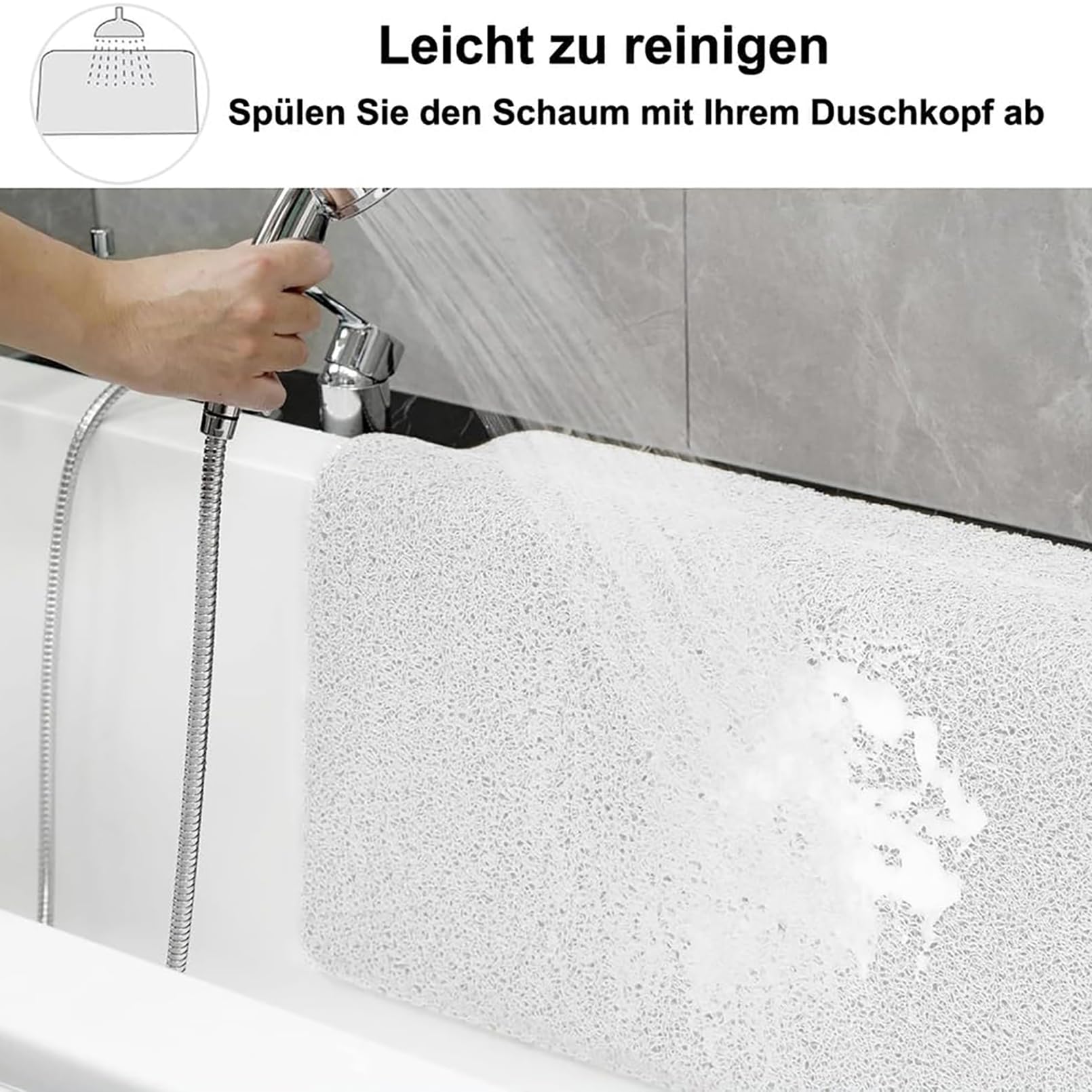 Tapis de Bain Antiderapant 70X150 CM Modèle de Rayures Tapis de Douche Antidérapant Doux Confortable PVC Tapis antidérapant Douche aux cabines de Douche Modernes et aux Zones humides