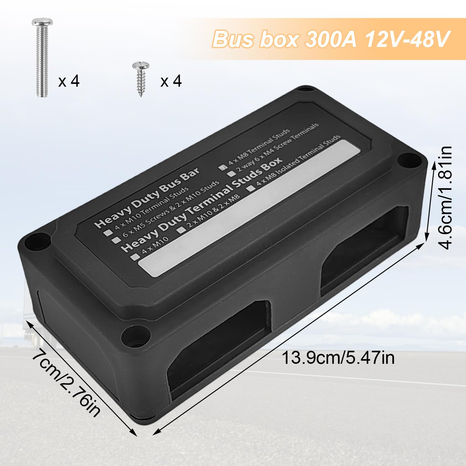 Barre De Distribution 12V-48V 150A - Busbar Avec Couvercle - 6 Bornes M4 - Pour Voiture, Bateau, Camping-Car