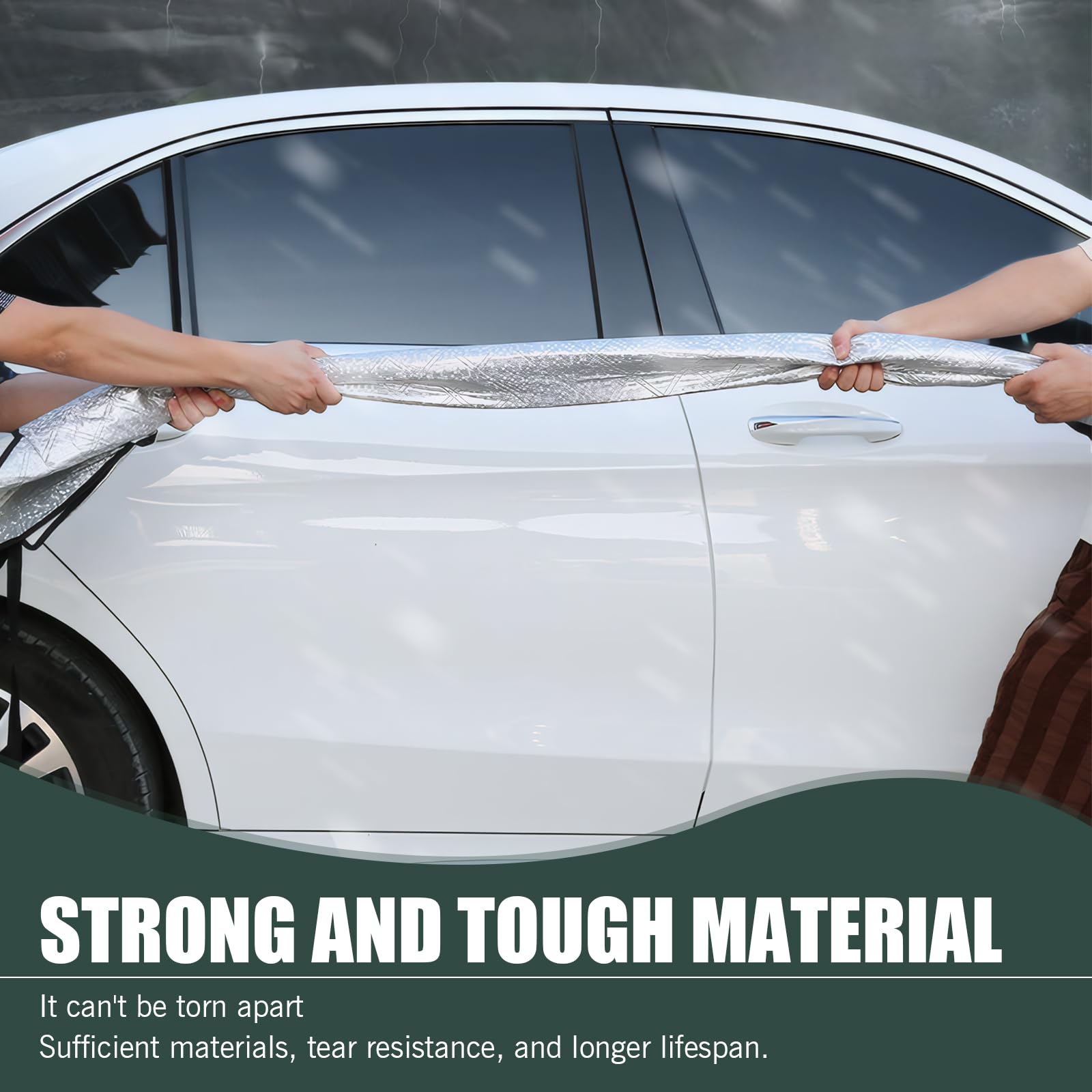 Sinytuto 1 PC Car Half Car Cover Four Seasons Protection Waterproof Dustproof Frostproof Windshield Sunshade Thickened Foldable Portable — view 6