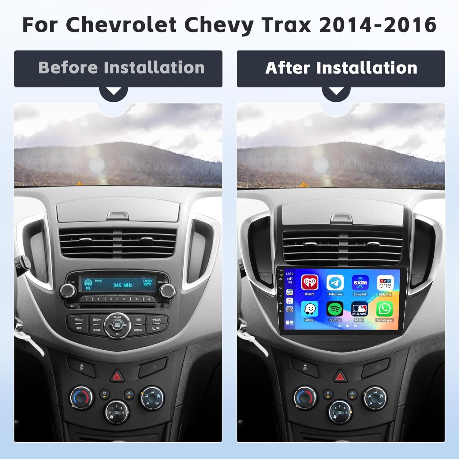 [4g+64g] android 15 car stereo for chevrolet chevy trax 2014-2016 wireless carplay android auto, 9 inch 1280 * 720 touch screen car radio with gps 5g wifi dsp bt 5.0 fm rds backup camera mic