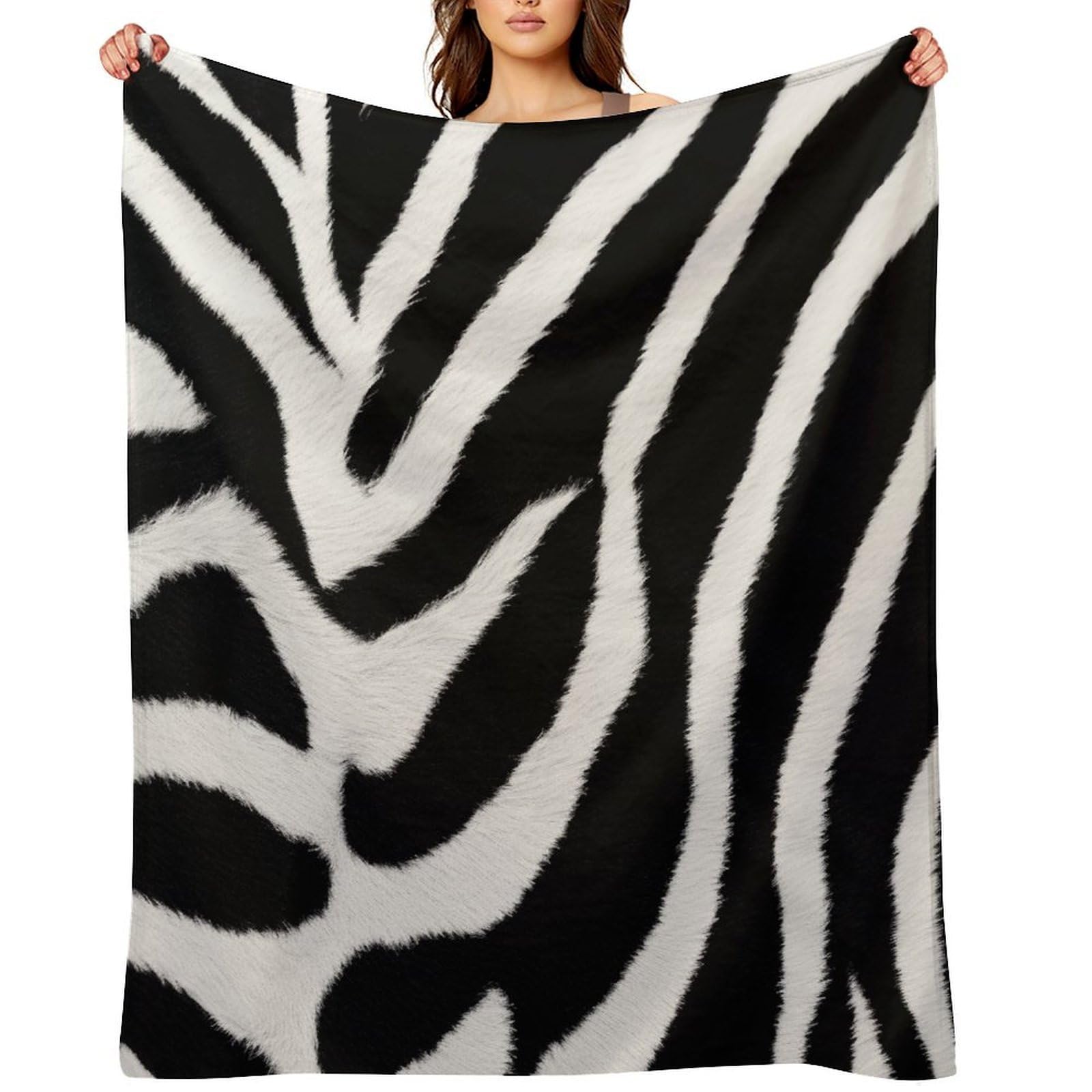 Zebra Animal Throw Blanket for Couch and Bed Super Soft Warm Lightweight Throw Blankets Cozy Fuzzy Flannel Blanket Personalized Decorative Blankets for Sofa Decor 30"x40"