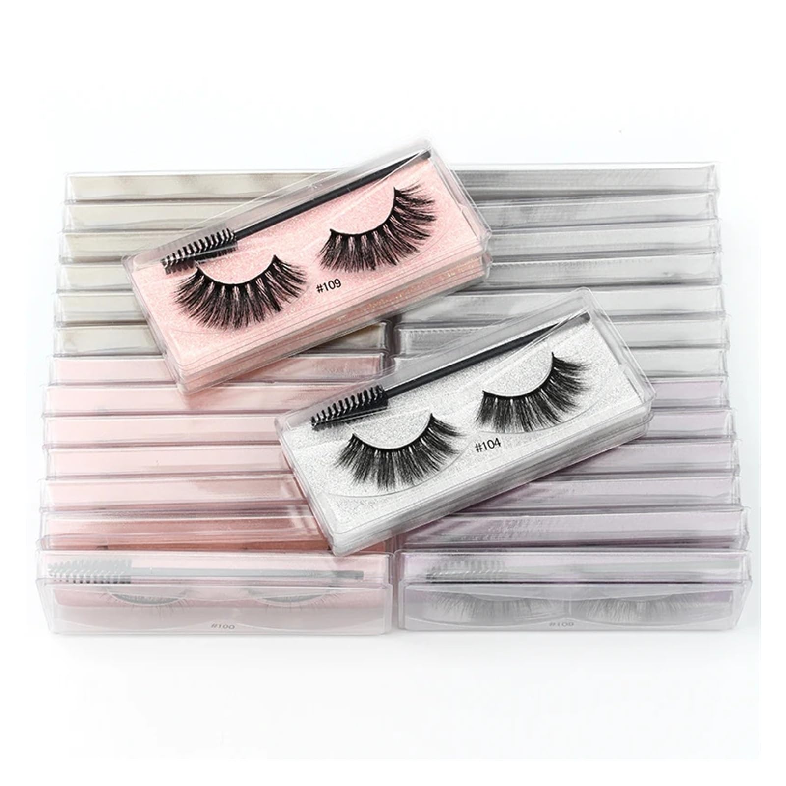 3D Lashes Naturalne rzęsy Dramatyczne sztuczne rzęsy Pędzel Faux Cils Makijaż Sztuczne przedłużanie rzęs maquiagem (Kolor: Mix 20 par, Rozmiar: Rzęsy 11-15 mm)