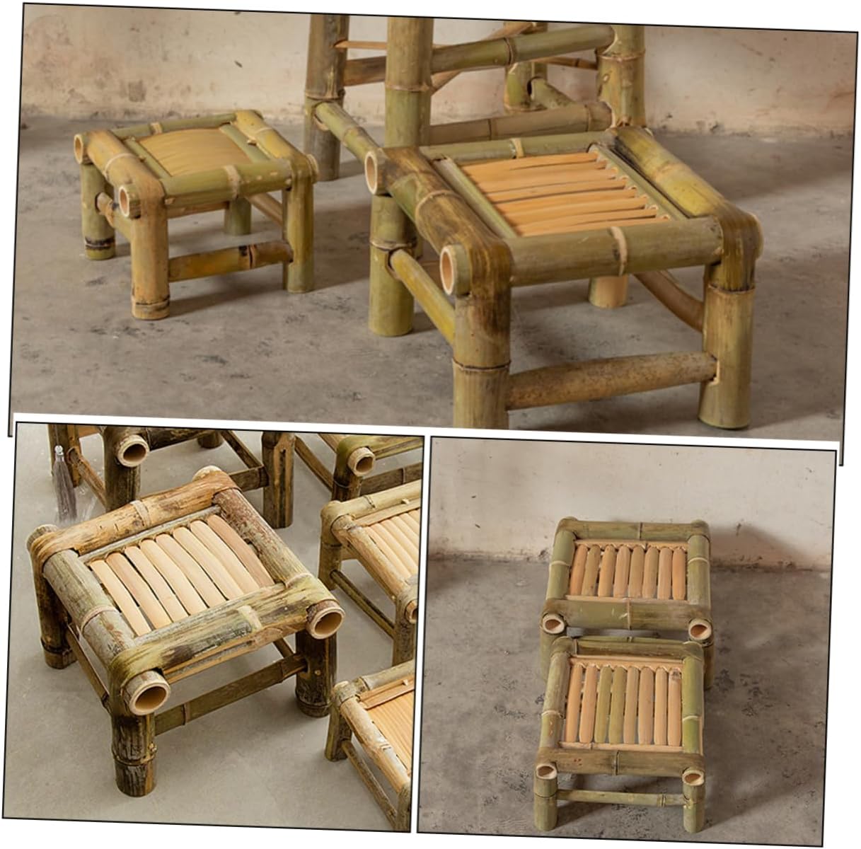 Small Retro Stool for Home Use Versatile Weaving Footrest Space-Saving Design for Sturdy Practical for Boys and Girls and Adults for Bathroom Bedroom Garden
