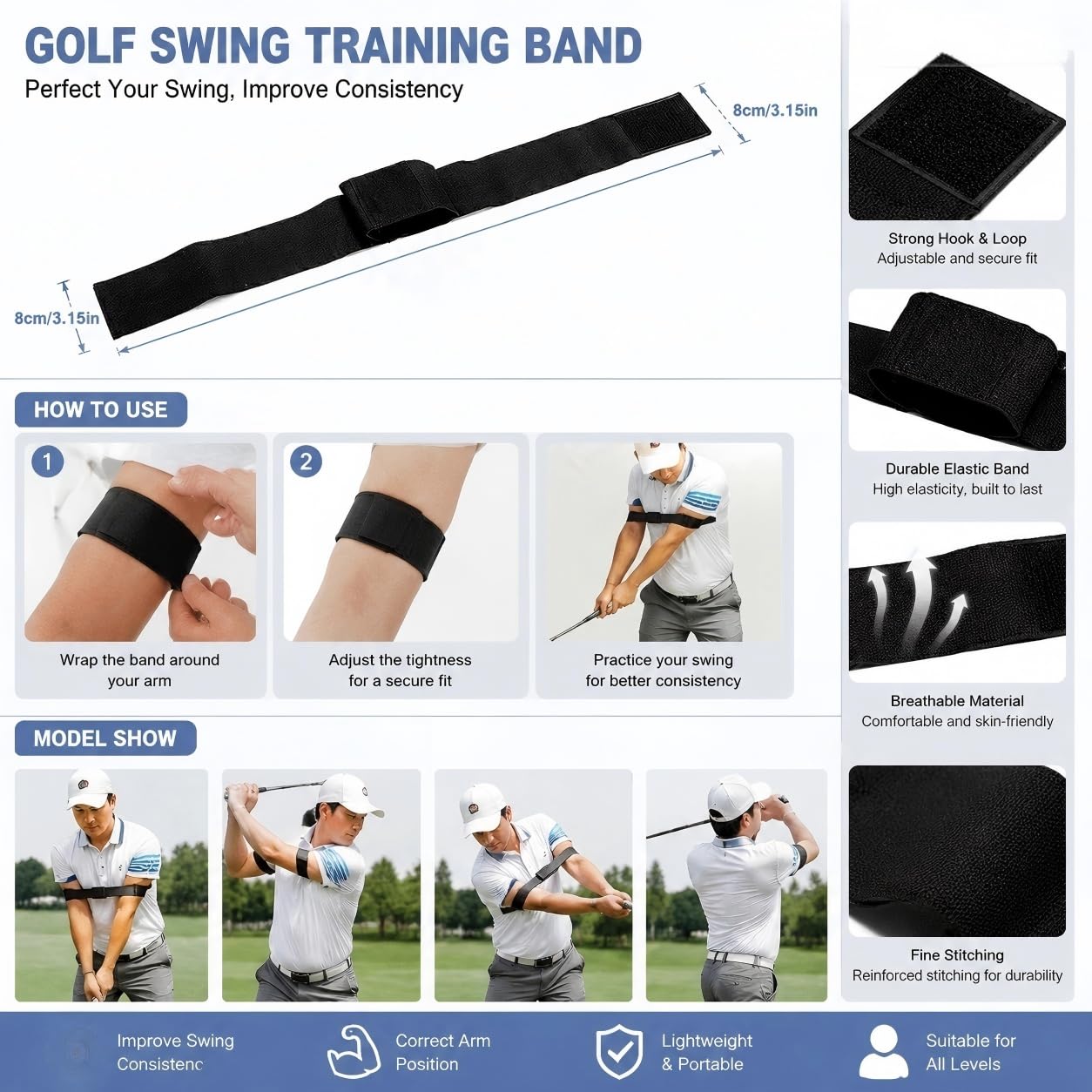 TRS Slider - Ayuda de entrenamiento de swing de golf, equipo de entrenamiento de golf con sincronización de swing para práctica en interiores y exteriores, ayudas de entrenamiento de golf para