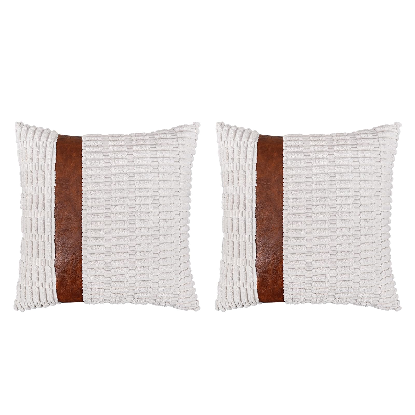 Elnwnnkc Multipurpose Pillow Cover Home Decors Modern Corduroy Wheat Texture 45x45cm Pillowcase Faux Leather Accent Cushion Cover Throw Cushion