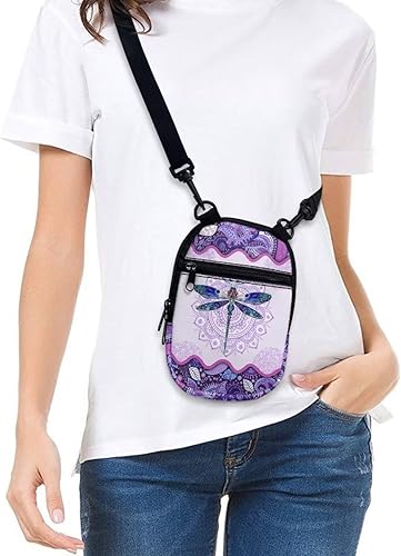 Miniatura 5 de Bolsa de mensajero para mujer, bolsa cruzada con cremallera con correa ajustable, bolso portátil para teléfono