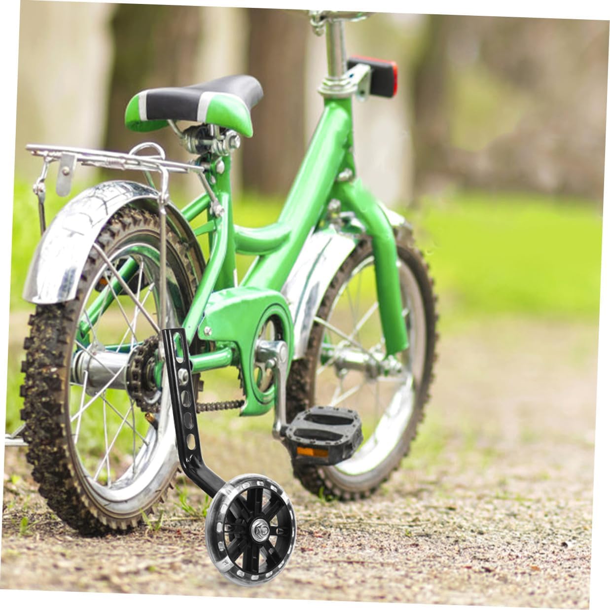 Training Wheels for Bike 4pcs Adjustable Replaceable Bike Stabilizers with Balance Flashing Wheels Sturdy Black Suitable for ’s Bicycle Training