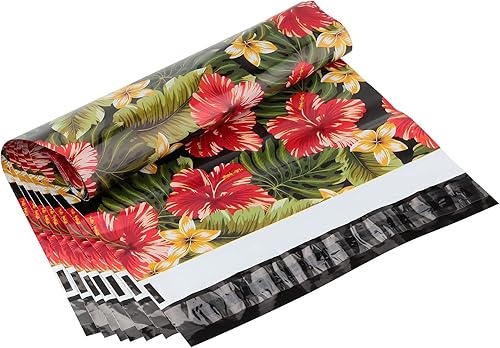 Sobres de polietileno para despegar y sellar, bolsas de envío de 10 x 13 pulgadas, con patrón de trompeta, impermeables, autoadhesivas, paquete de