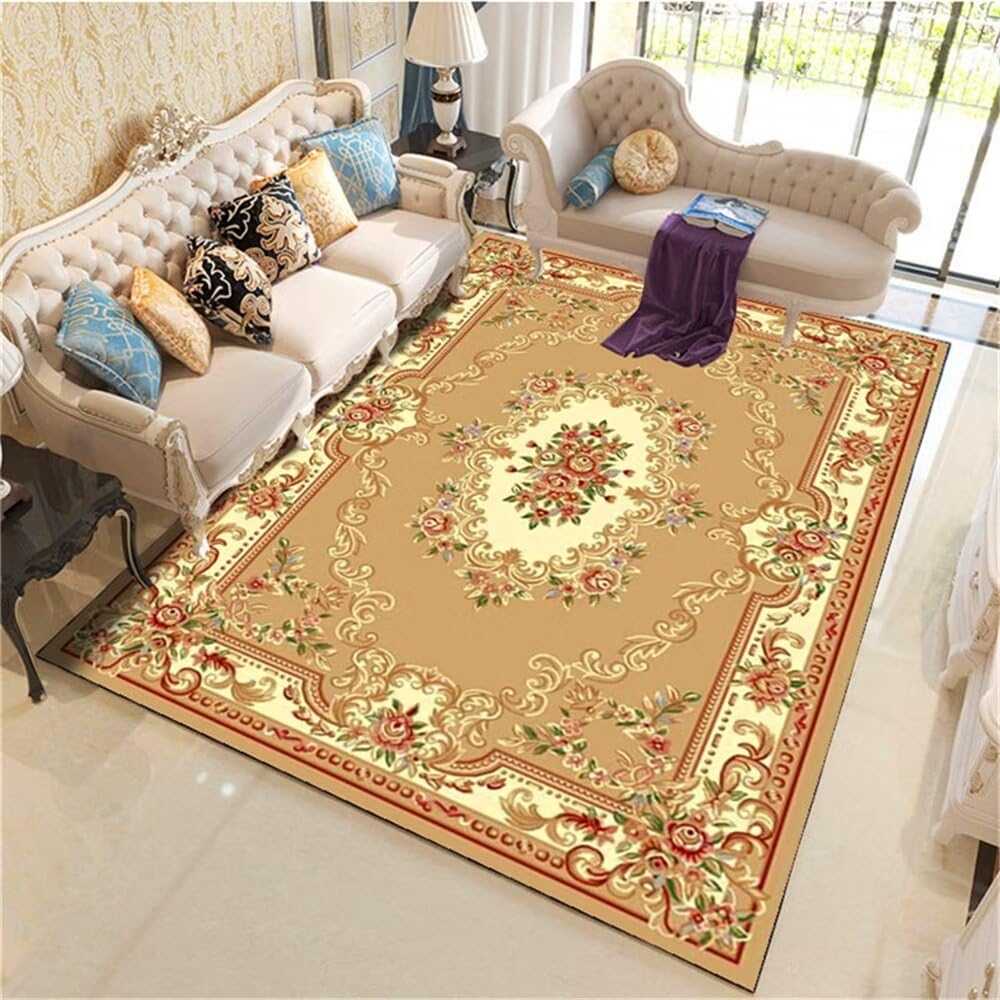 Tapis vintage rouge floral 60x90cm pour chambre d'ado fille et adulte
