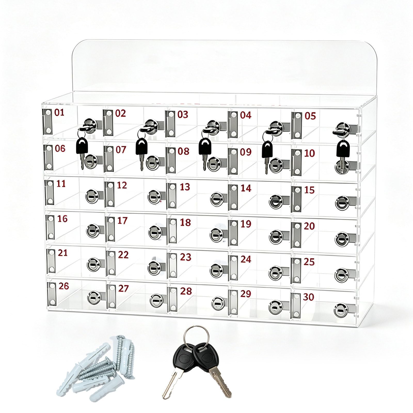 Caja acrílica con cerraduras compact de seguridad para móviles en pared y mesa