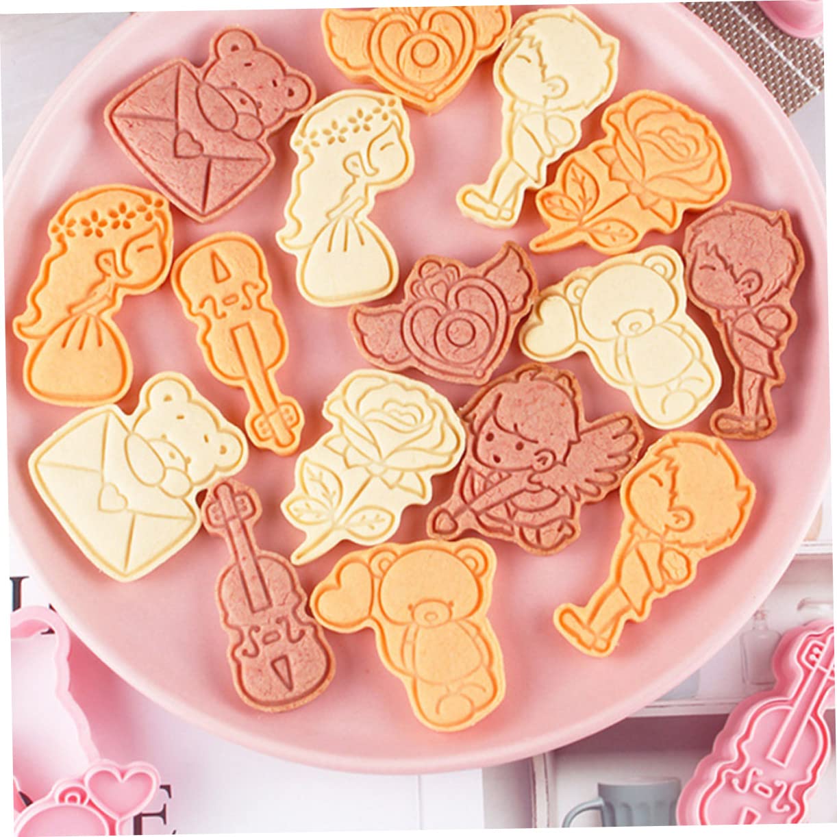 Alipis 5 Juegos Molde De Galletas Tridimensional 3d Galleta De Diploma Galleta En Forma De Estrella Cortadores De Galletas Cortadores Galletas Moldes Para Hornear Páginas Rosa 8 Uds * 5