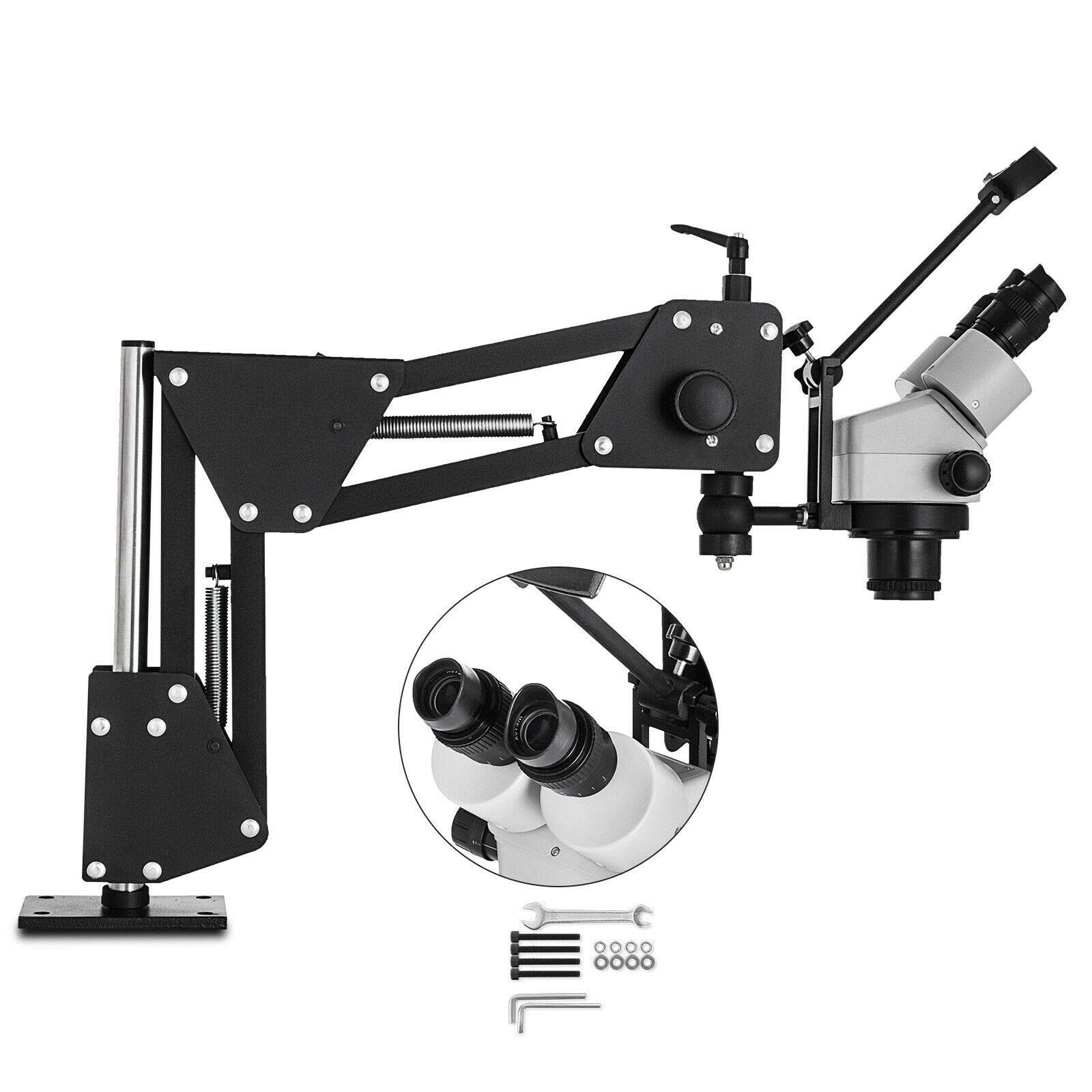 VEVOR Micro Inlaid Mirror Microscope With Ball Vise - 7X-45X Zoom For Engraving & Micro-Setting