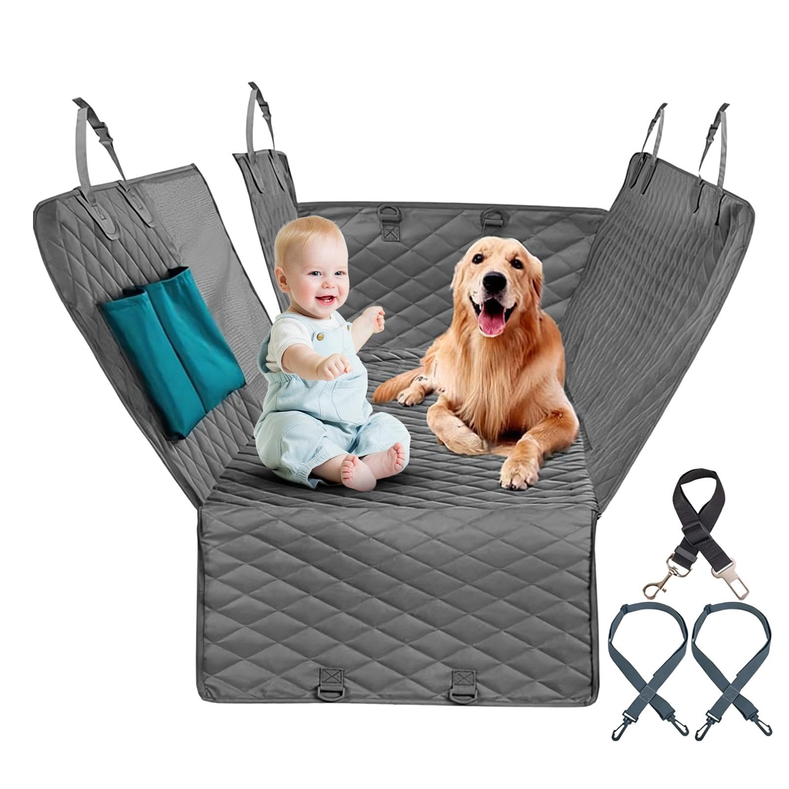 Extension de siège arrière pour chien rigide, protection de siège auto imperméable et lit de voyage