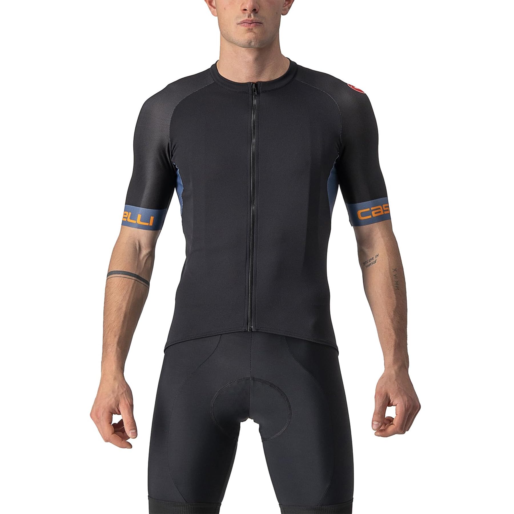 CASTELLI 4522025-085 ENTRATA VI JERSEY Sweatshirt Men's Light Black/Light Steel Blue-P XXL