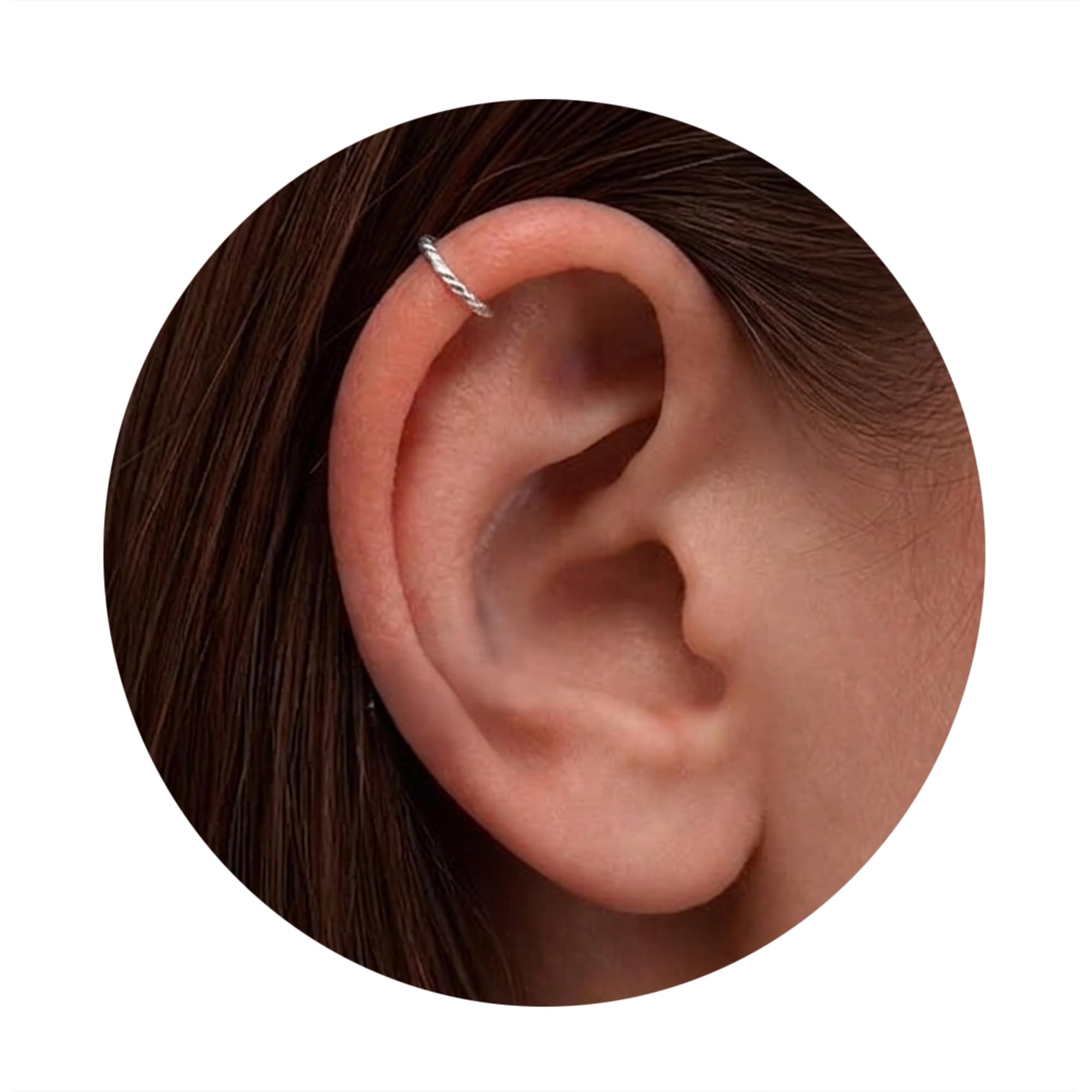 Helix Piercing Silber 925 – Dünner Helix Ohrring 20G 8mm – Handgemachter Helix Piercings Ring aus Sterling Silber – Ohrpiercing Schmuck – Piercing Ohr Helix Damen