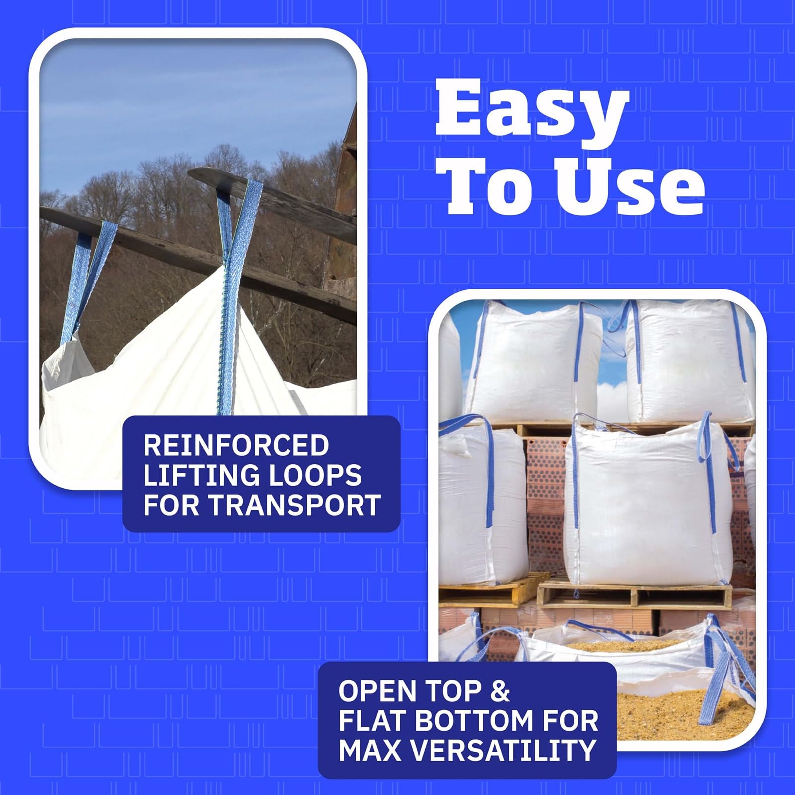 Sacchetti In Tessuto Morbido, Sacchi For Contenitori Resistenti All'usura, Sacchi For Rifiuti In Polipropilene For Forni For Demolizioni E Costruzioni, For Materiali Da Costruzione(4PCS,100*100*100)