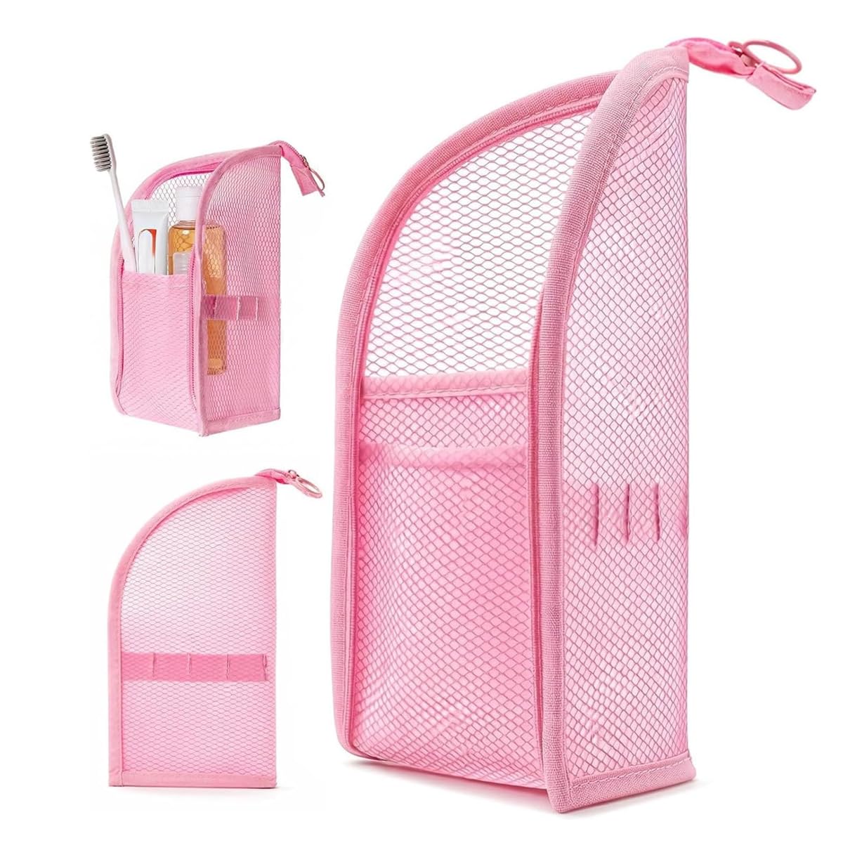 Standing Toiletry Bag EVA Waterproof Cosmetic Bag Hanging Travel Organizer | Compact Packing, Easy Visibility, Toothbrush Storage, Waterproof EVA Build, Foldaway Form, Convenient Hanging Use-picture-10