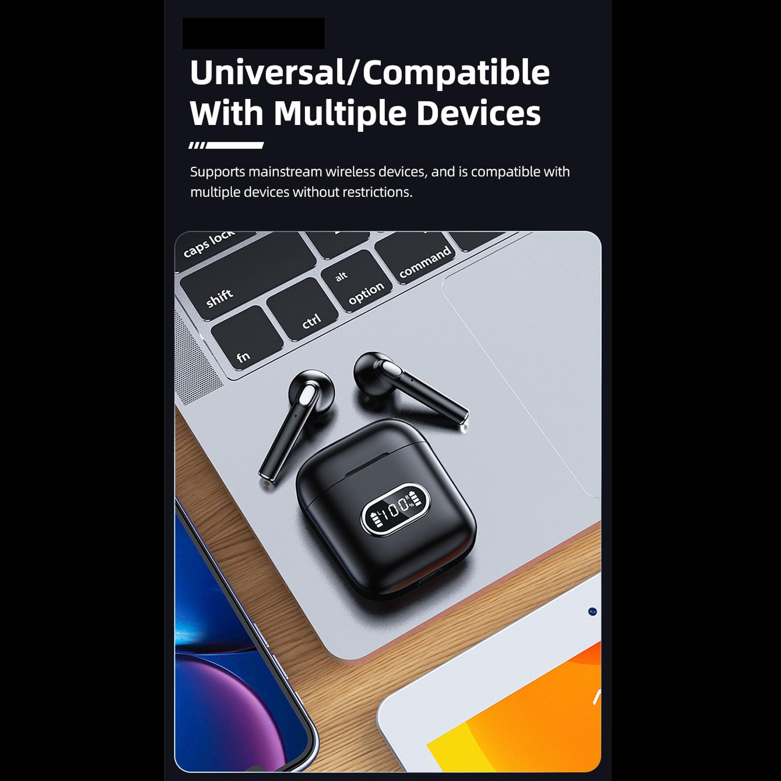 ASHATA Auricolari traduttori linguistici, dispositivo traduttore bidirezionale, dispositivo di traduzione online in 144 lingue, 3 modalità, wireless Bluetooth5.3, auricolari traduttore per chiamate