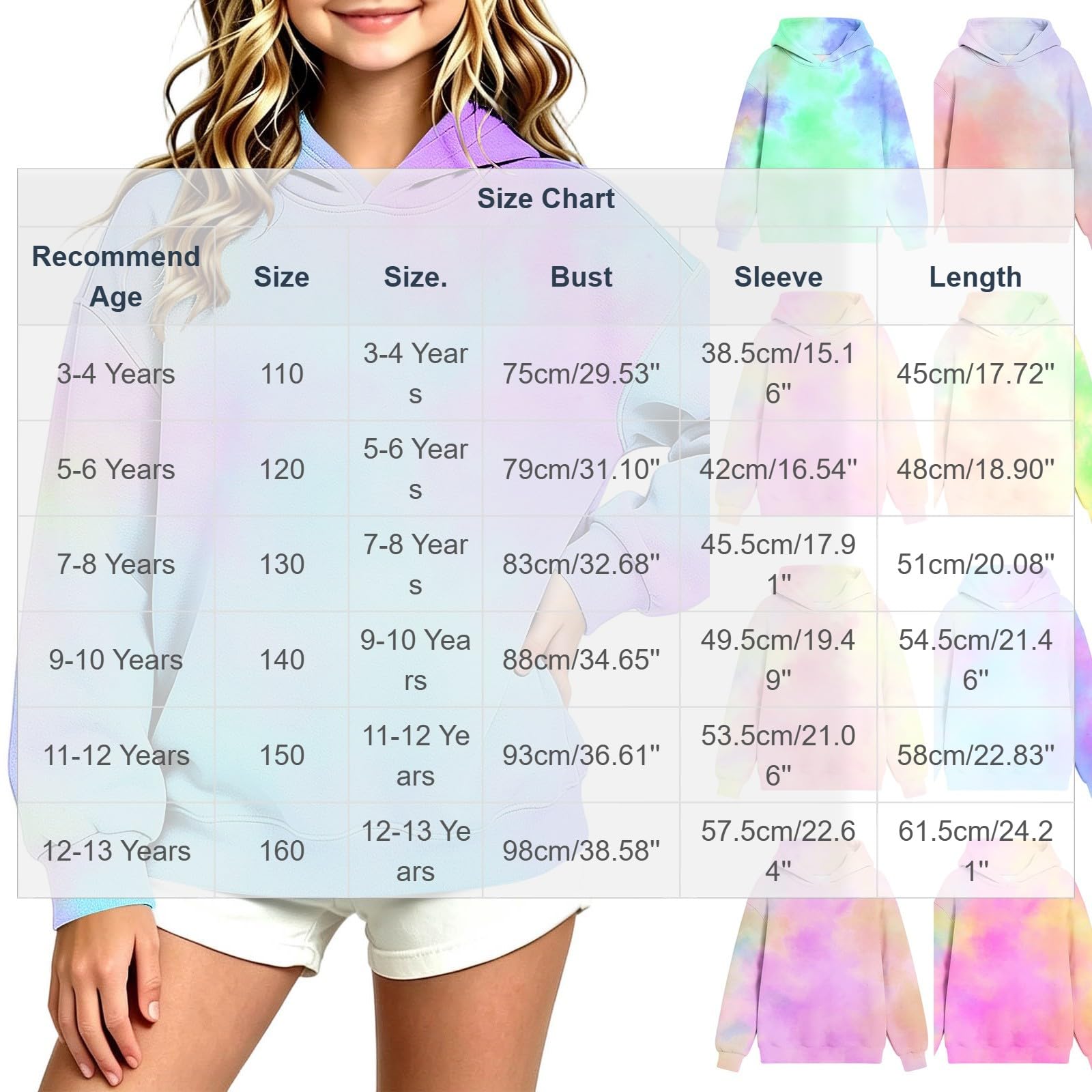 Felpa Ragazza Con Cappuccio Manica Lunga Hoodie Bambino Invernale Felpata