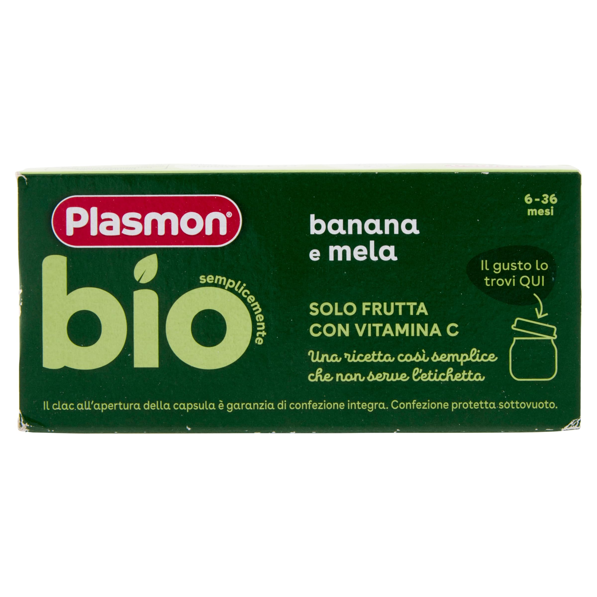 Plasmon BIO Omogeneizzato Banana Mela 2X80g (12 Confezioni)