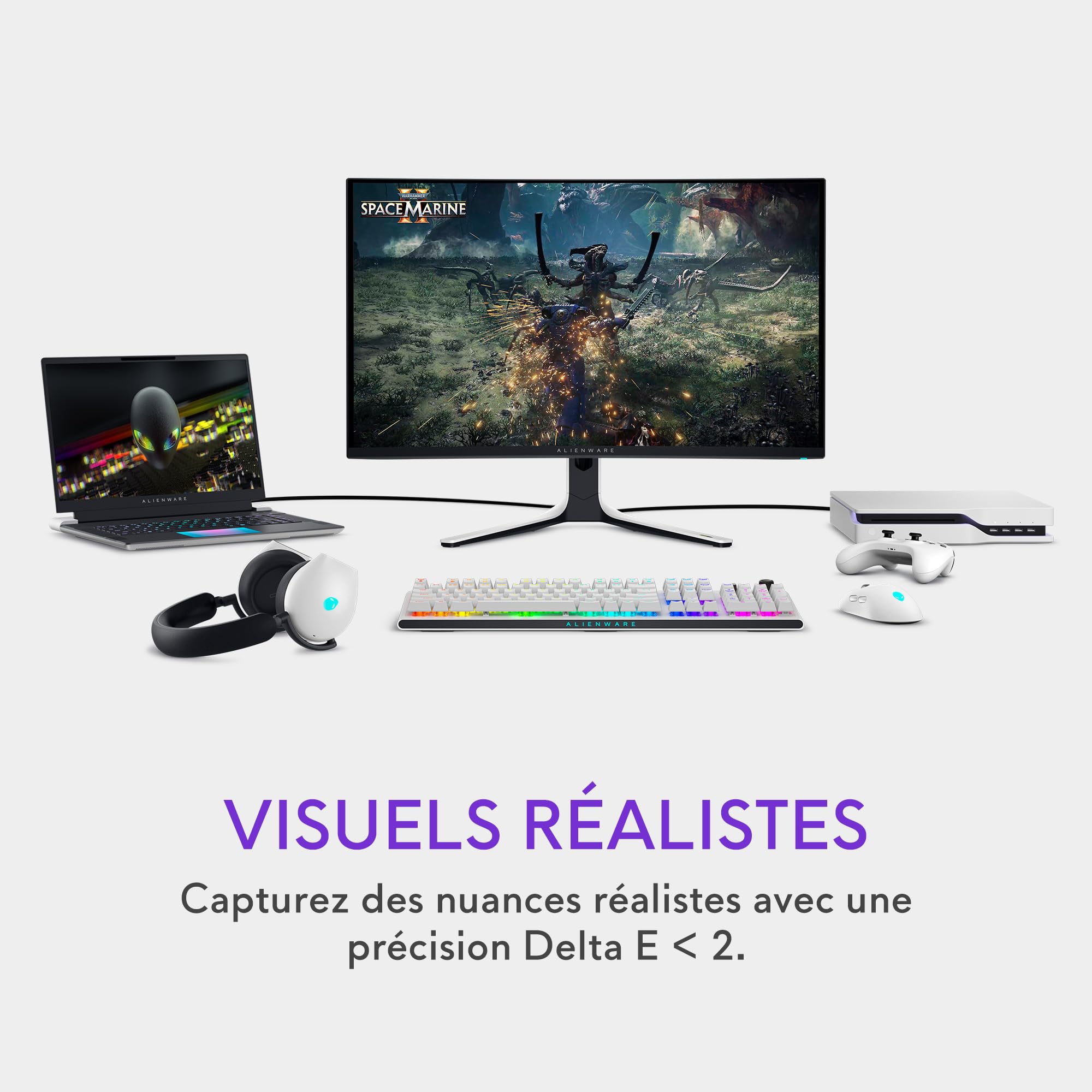 Alienware AW3225QF 32" 4K UHD (3840x2160) 1700R Écran PC Gaming Incurvé, 240Hz, QD OLED, 0.03ms, Compatible NVIDIA G-Sync, HDR, Dolby Vision, USB-C, DisplayPort, 2X HDMI, 4X USB, Garantie 3 Ans