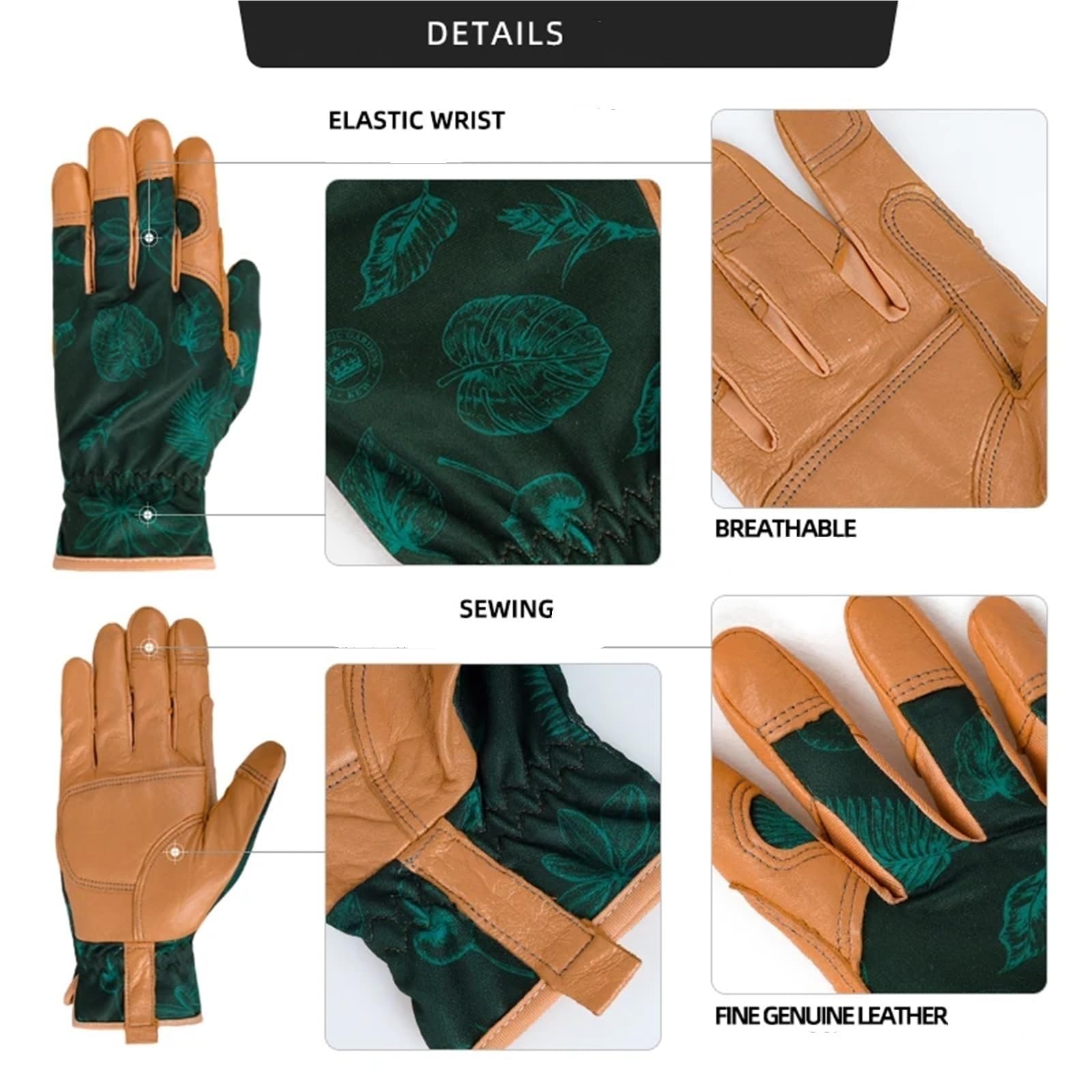Gants en cuir cyclisme jardinage plantation manipulation extérieure tissu respirant couture gants mécaniques pour Congélateur, Entrepôt(XL)