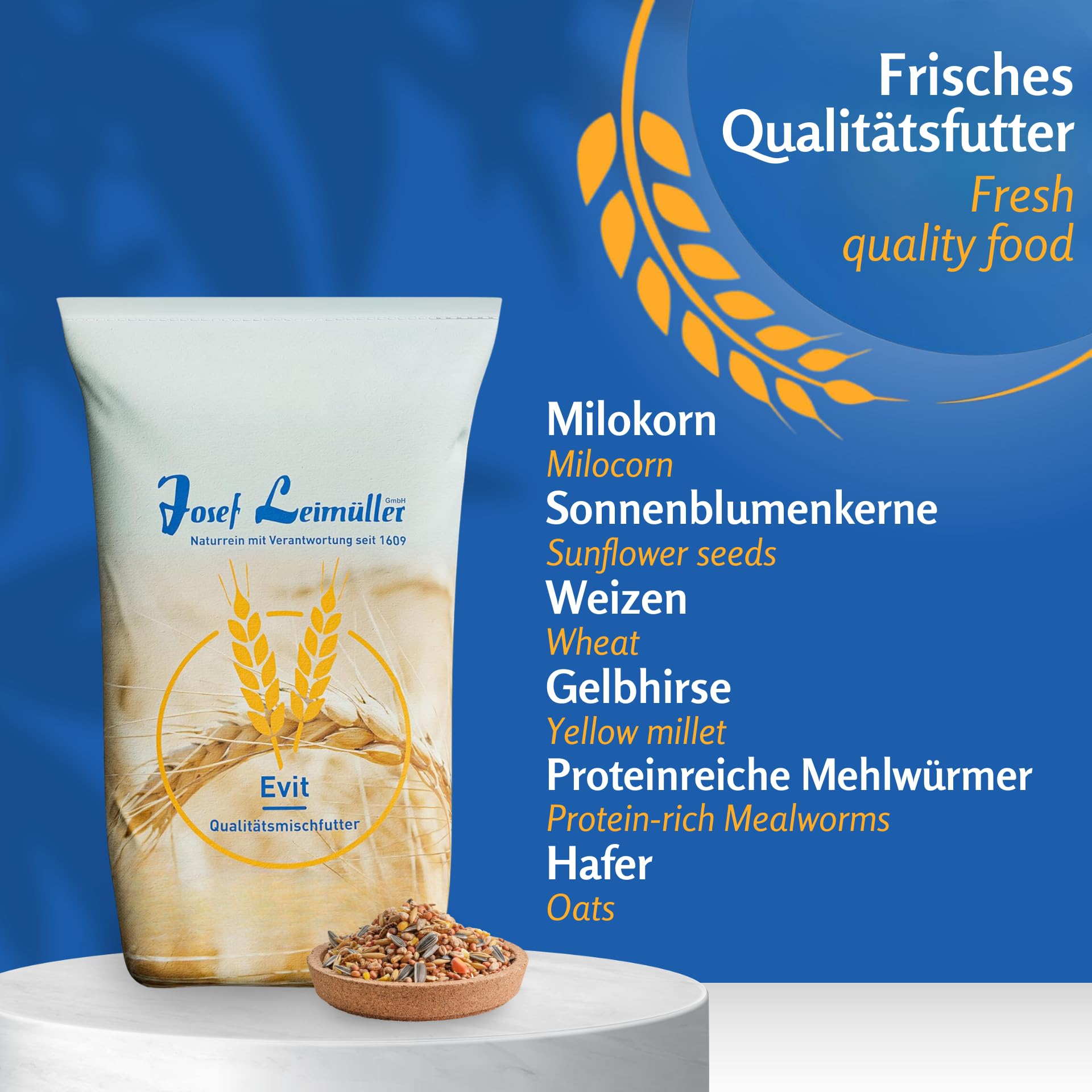 Leimüller Vogelfutter Sommer Spezial 25kg Wildvogelfutter Wildvögel Vögel | Mit Mehlwürmer & Sonnenblumenkerne, Ganzjahresfutter, für Wildvögel, Meisen & Rotkehlchen