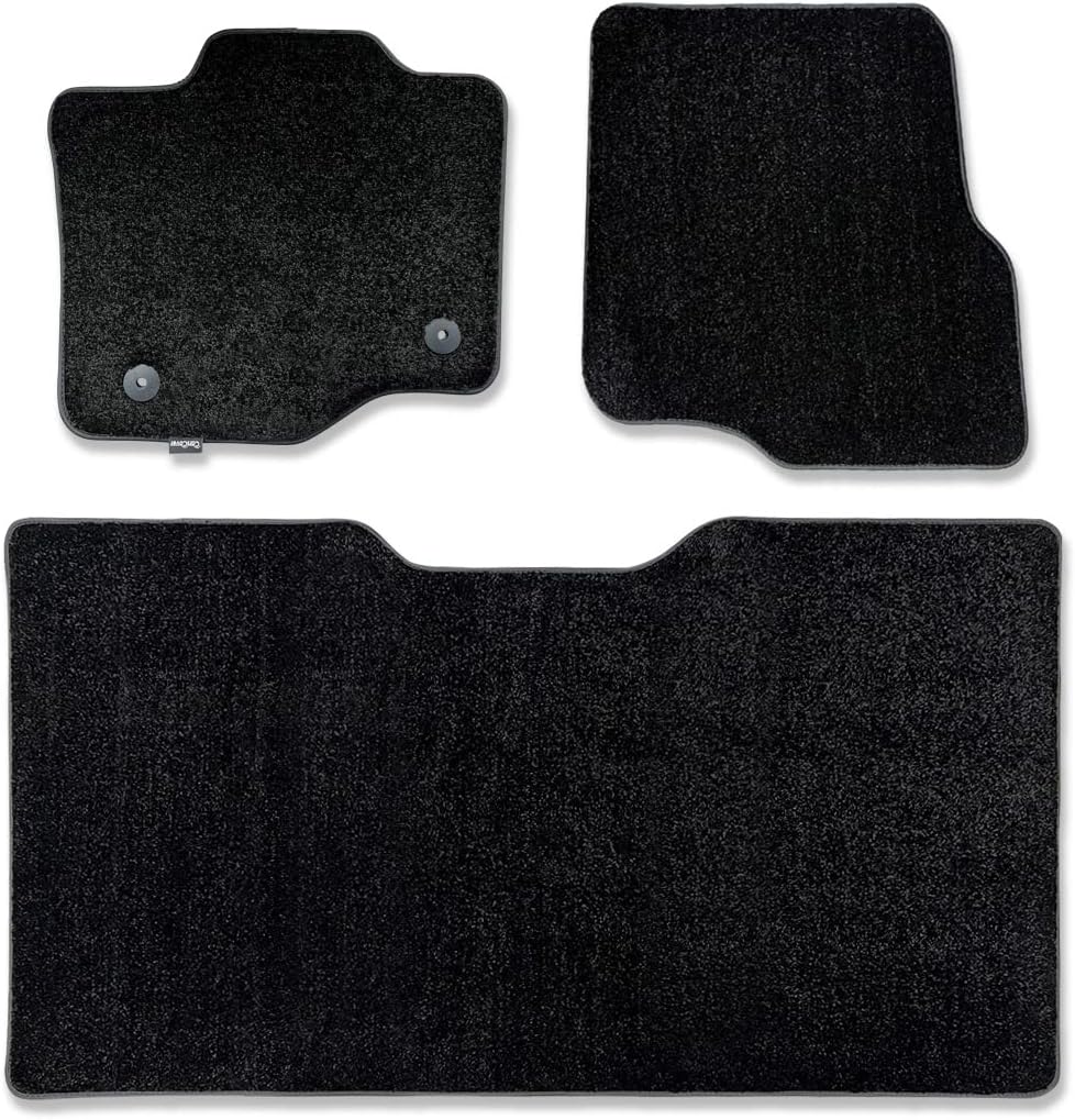 CarsCover Custom Fit 2015-2019 Ford F150 F250 F350 SuperCrew Cab Front and Rear Row Carpet Car Truck Floor Mats Heavy Cushion Ultramax Asphalt Black