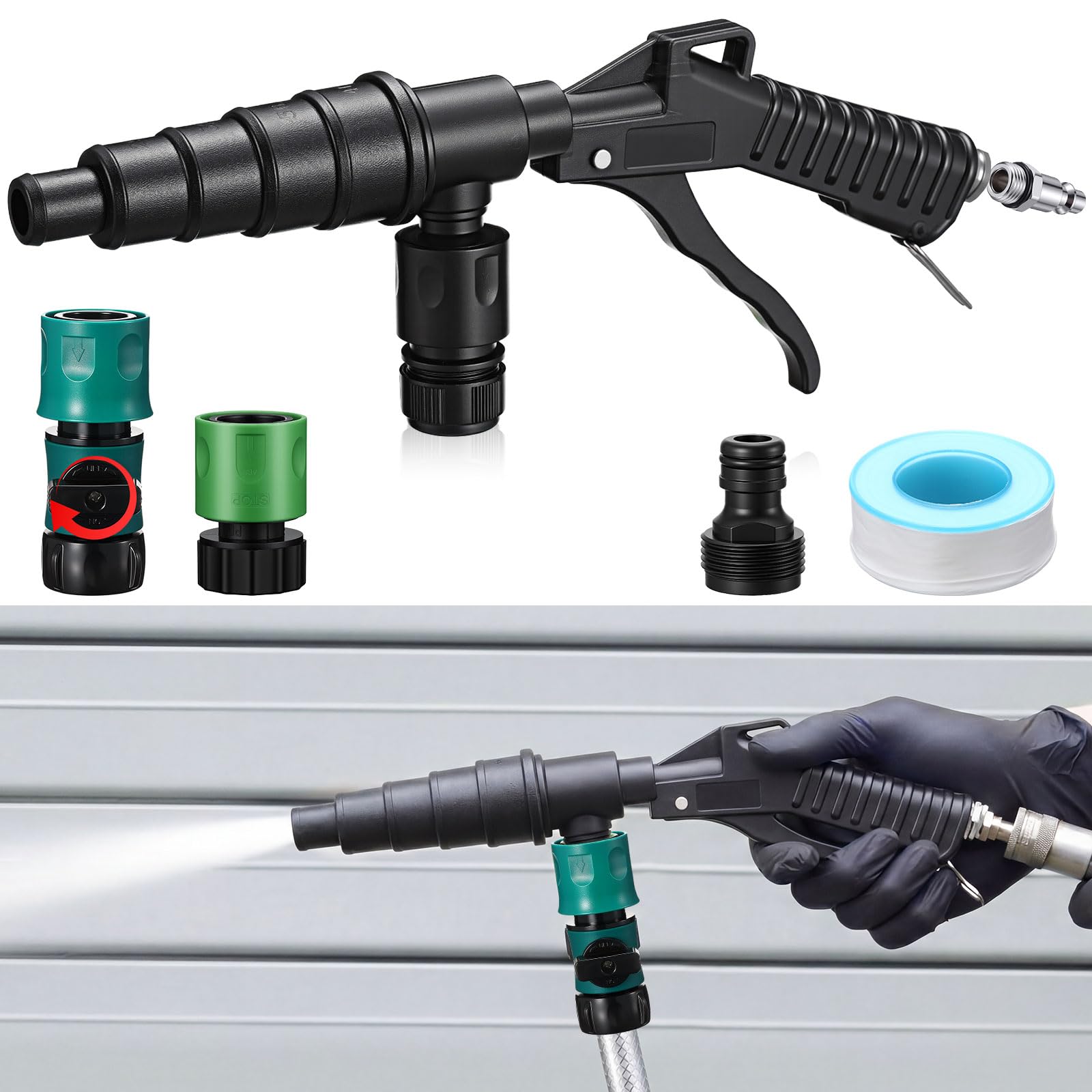 Chumia Heater Core Flush Kit, Coolant Flush Gun with Nozzles and Valve
