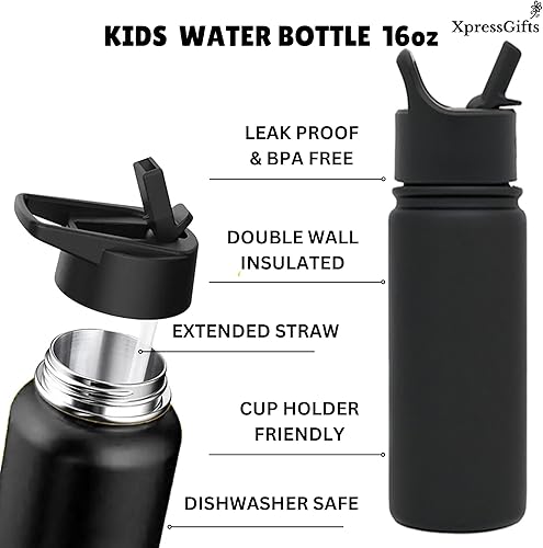 Miniatura 4 de Botella de agua personalizada de acero inoxidable, doble aislamiento al vacío, botella de hidratación térmica, frasco personalizado de 30 onzas,
