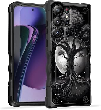 for Galaxy S25 Ultra Case,[Dual Layer][10 FT Military Grade Drop Protection] Heavy Duty Shockproof Case for Samsung Galaxy S25 Ultra 6.9" 2025,Tree of Life Moon