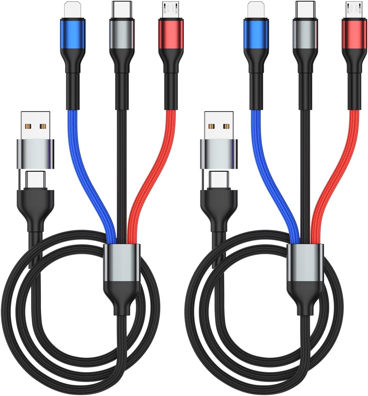 ROMOSS USB Multi Charging Cable, 3.3ft/1m Universal 3 in 1 Multiple USB ...