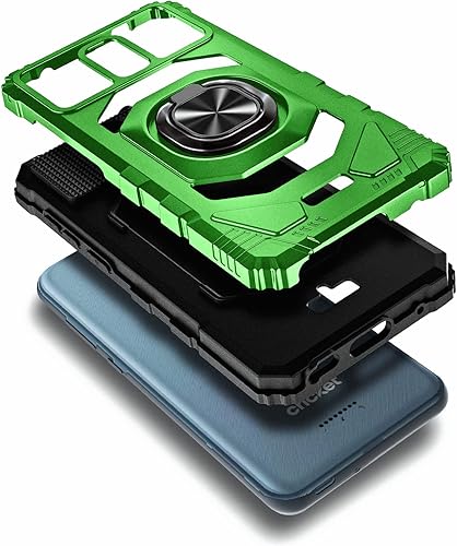 Miniatura 6 de NZND Funda para AT&T Calypso (U318AA)Cricket Vision 3 con protector de pantalla de vidrio templado, protección de cuerpo completo grado militar,