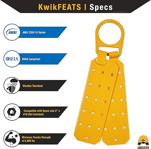 Miniatura 3 de KwikSafety (Charlotte, NC) GATOR KIT  Anclaje de techo reutilizable temporal, cuerda de salvavidas vertical de 50 pies 1D anillo completo
