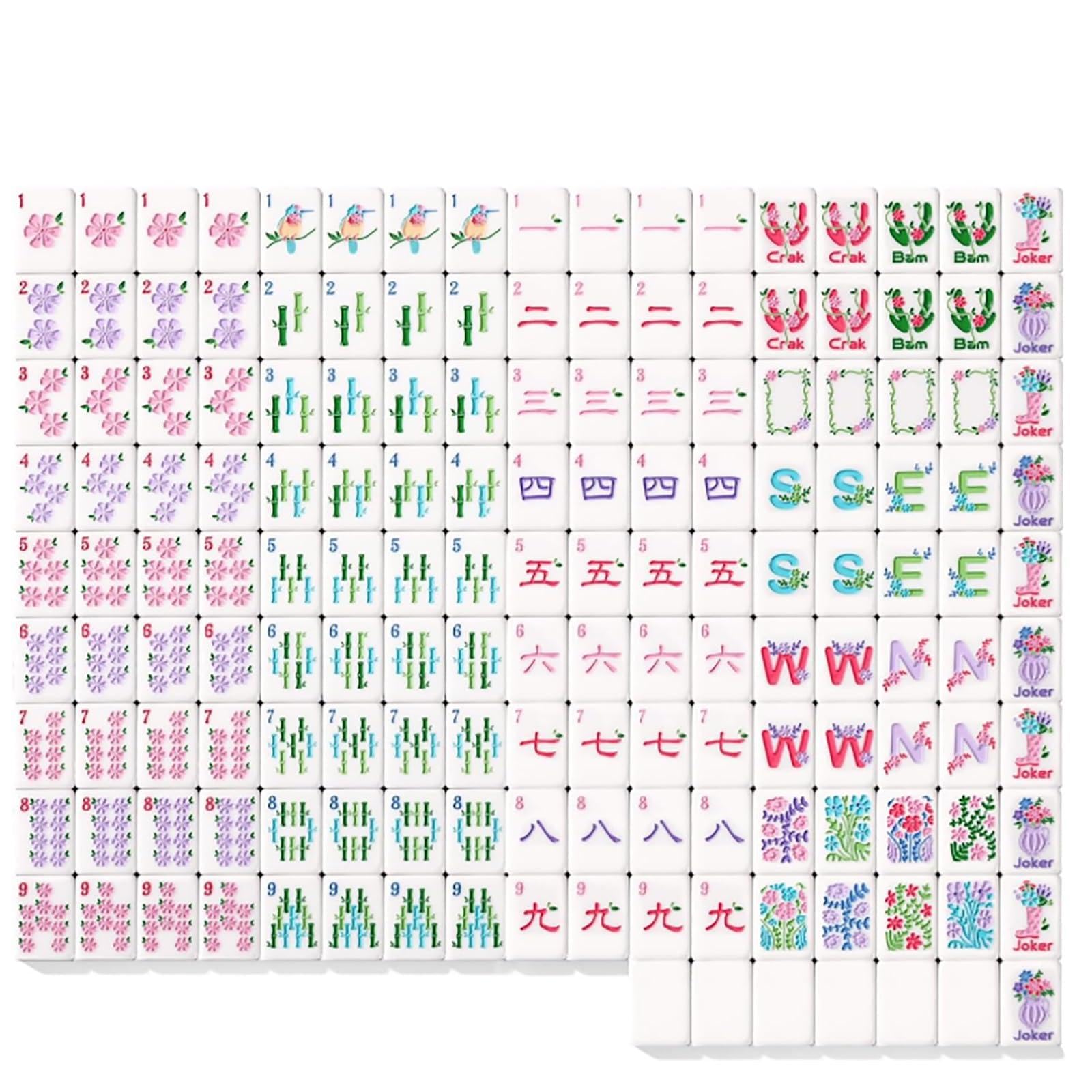 Komplettes Amerikanisches Mahjong-Set, Reise-Mahjong-Steine, Mahjong-Steine
