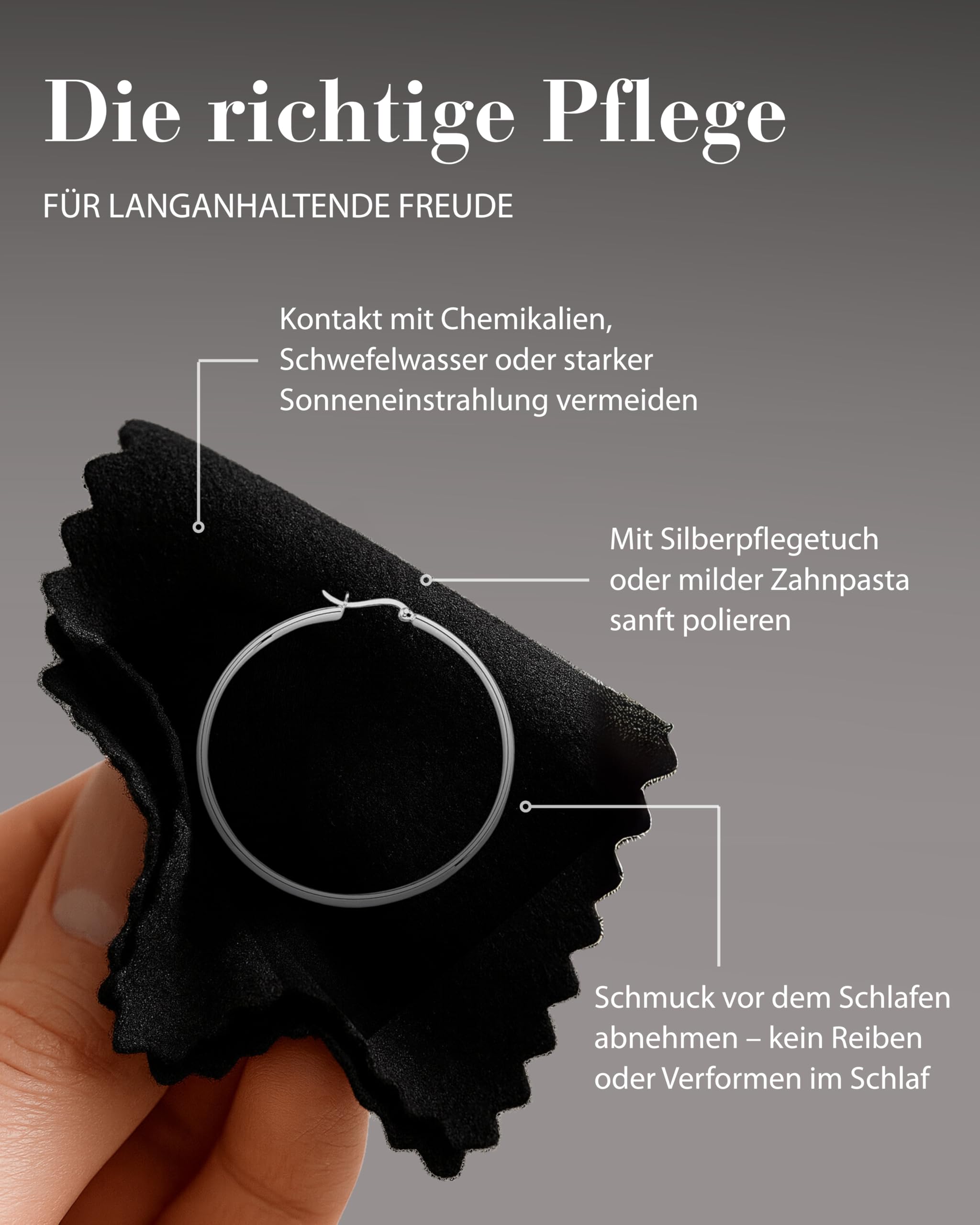 VINANI Klapp-Creolen aus 925 Sterling Silber I Nickelfreie Ohrringe für Damen I Glänzende Oberfläche mit Anlaufschutz I Allergikerfreundlich I Handarbeit in Juweliersqualität I 2CRG
