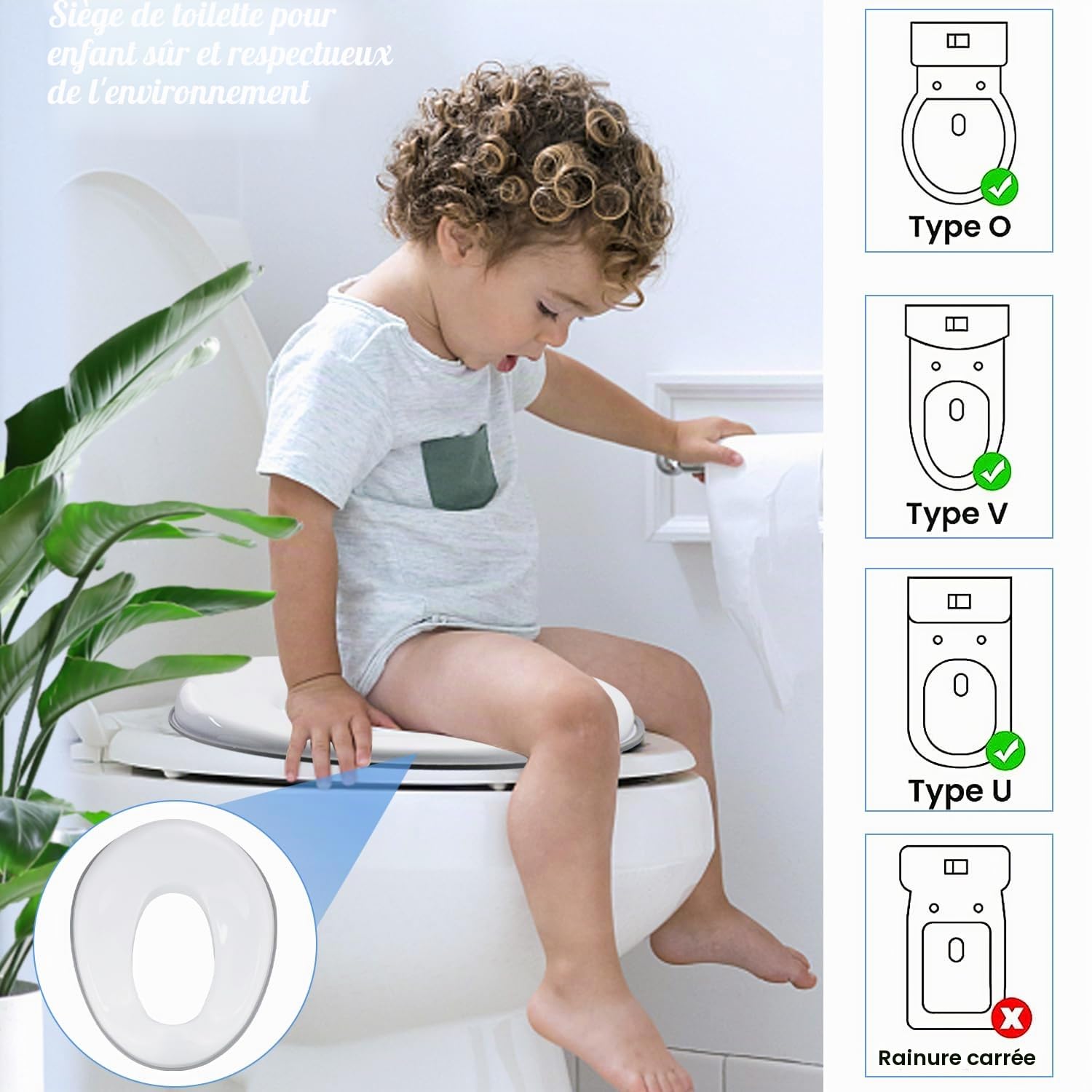 Adaptateur Wc Enfants Siège De Toilette De Voyage De Bébé Abattant De Toilette Pour Enfant Pour Enfants Portable Stockage Suspendu