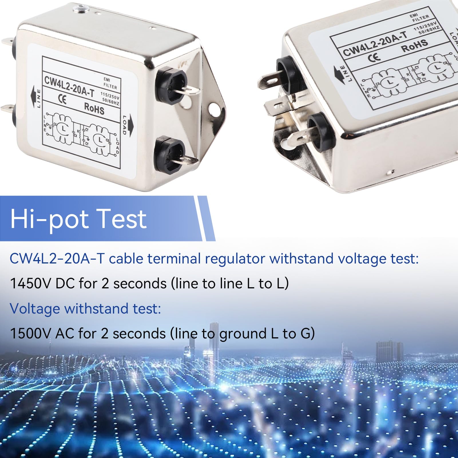 Aazon.co: Uxcell AC 115/250V 10A CW1B-10A-L 3/2 Wire Noise Suppressor