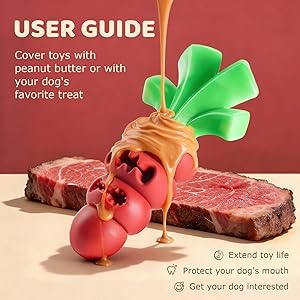 Frienhund Indestructible Dog Toys for Aggressive Chewers Heavy Duty Beef-Flavored Chew Toys for Large & Medium Dogs (20-70 lbs), Dental Teeth Cleaning, Holiday Dog Gift (Red)