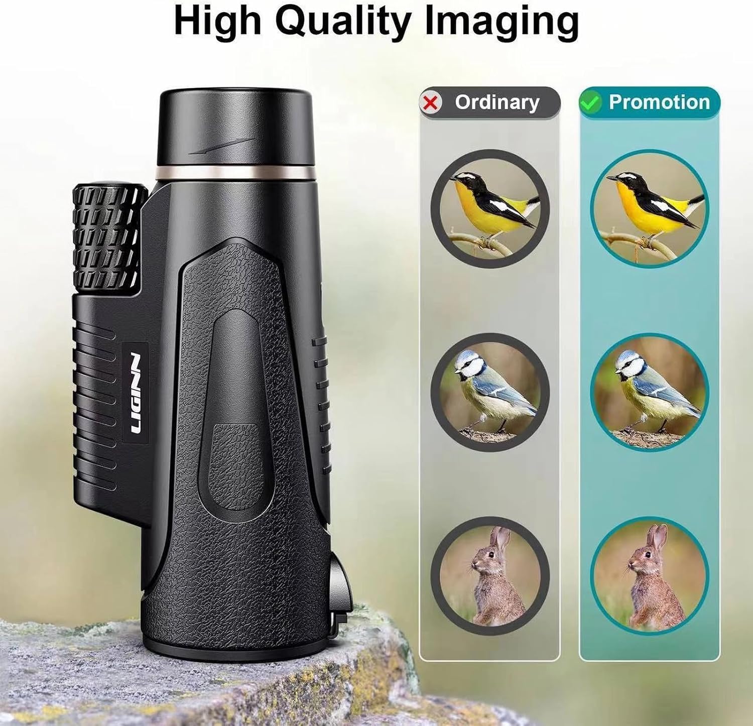 Telescopio Monoculare 12x50, monocolo con visione più ampia per adulti e bambini con prisma BAK4 e lente FMC, adatto per il birdwatching, escursionismo, campeggio